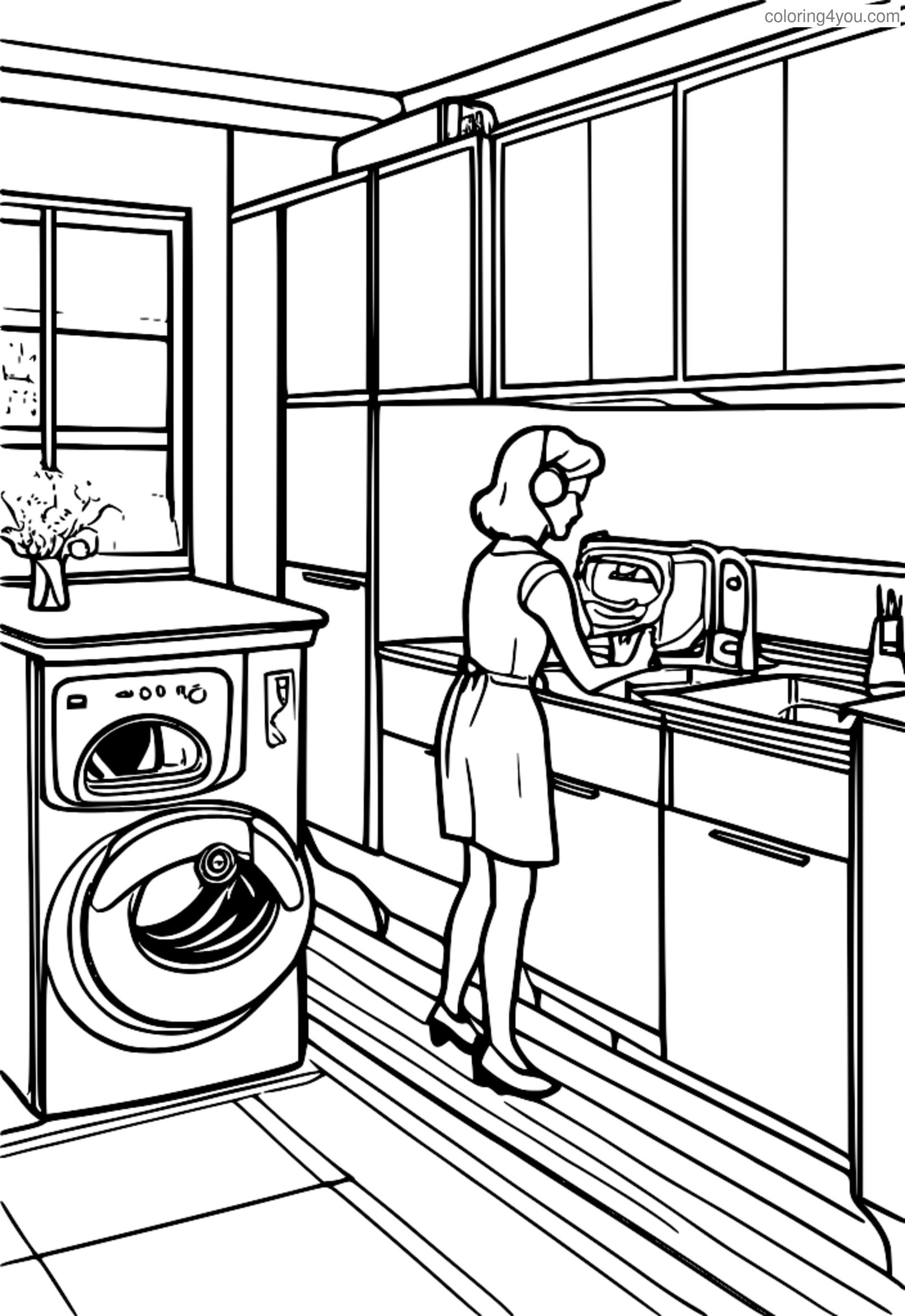 De wasmachine van de Jetsons om in te kleuren De wasmachine van de Jetsons om in te kleuren