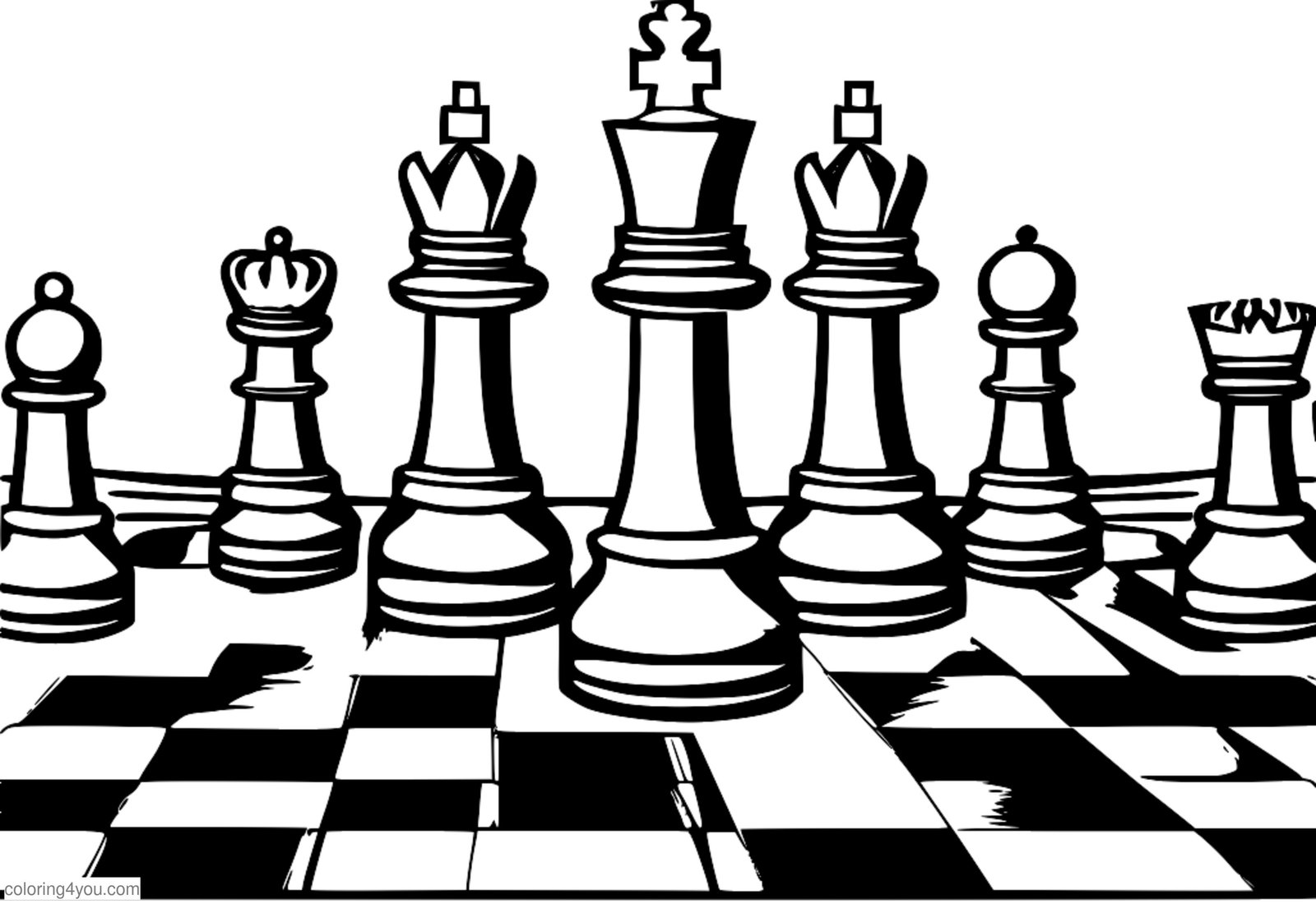 Satranç Kralı boyama sayfası Satranç Kralı boyama sayfası