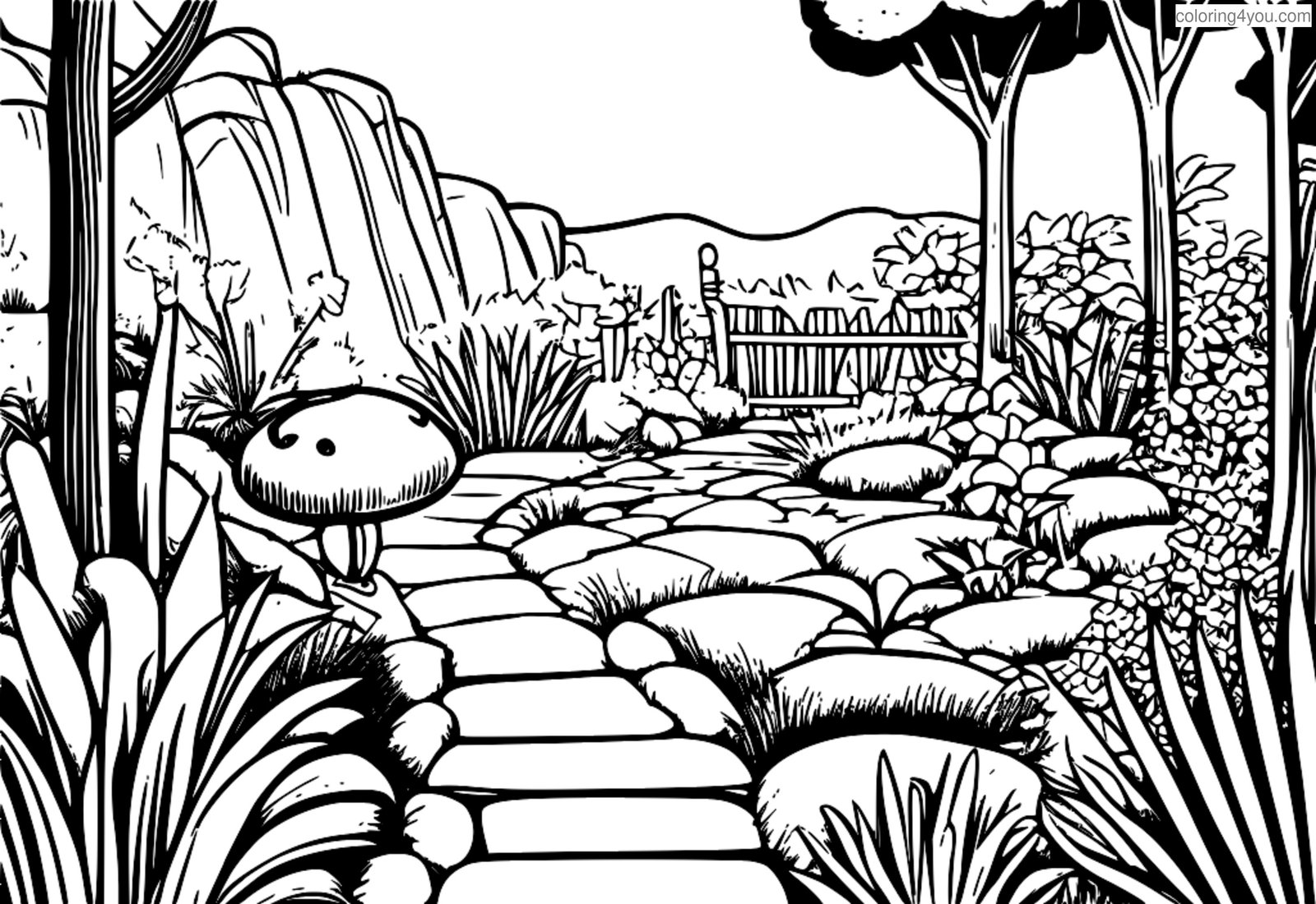 Wilma Flintstone kertészkedés a kertben Wilma Flintstone kertészkedés a kertben