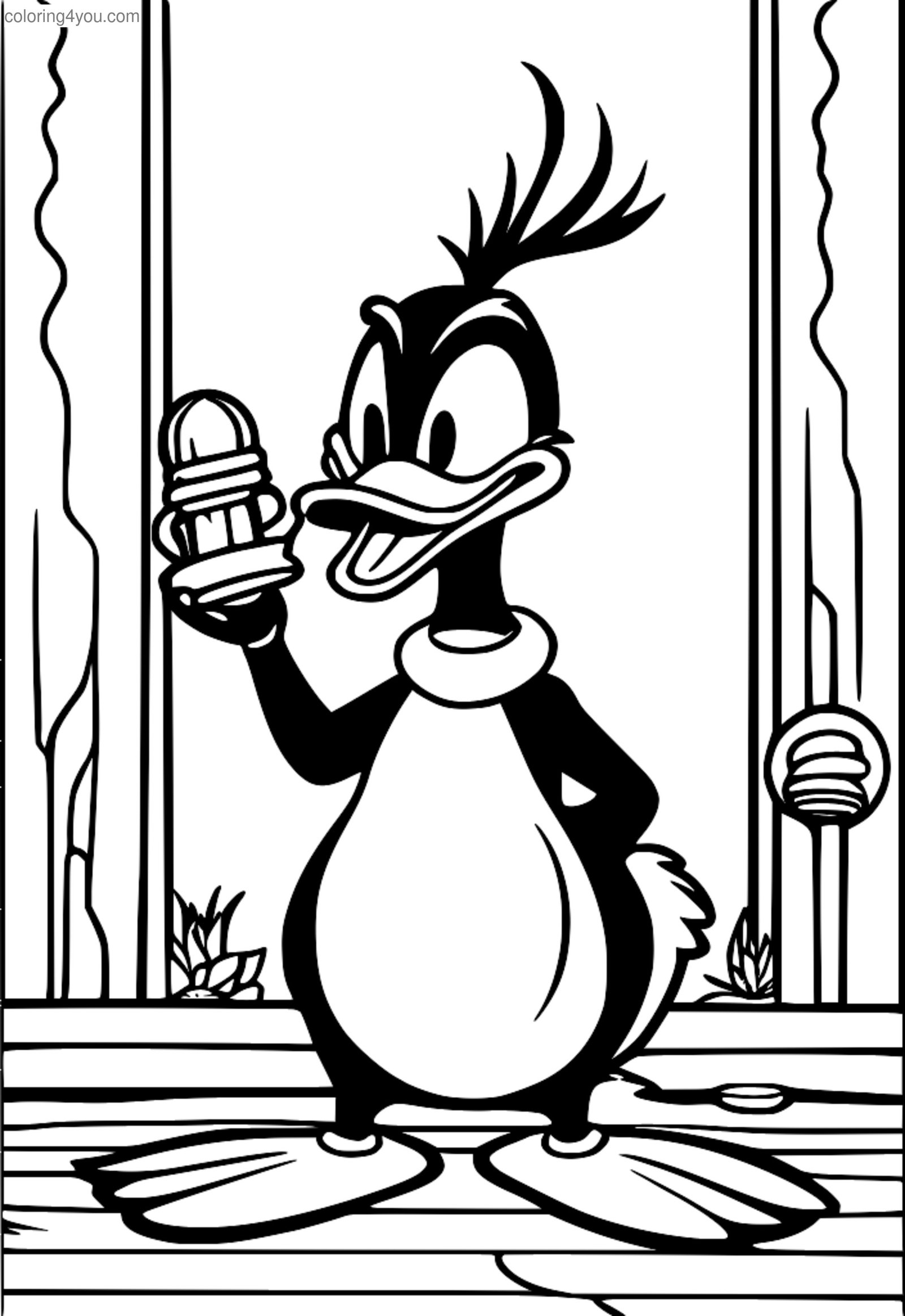 Daffy Duck ing pose aneh karo kaca pewarna bolam lampu Daffy Duck ing pose aneh karo kaca pewarna bolam lampu
