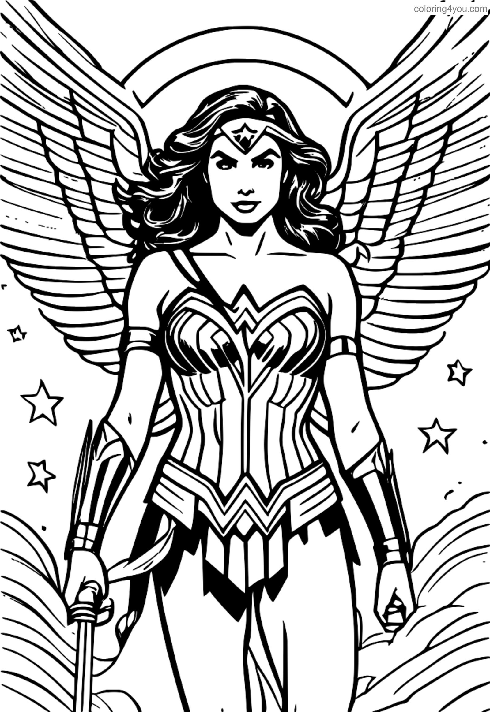 Wonder Woman Lazo da colorare per bambini Wonder Woman Lazo da colorare per bambini