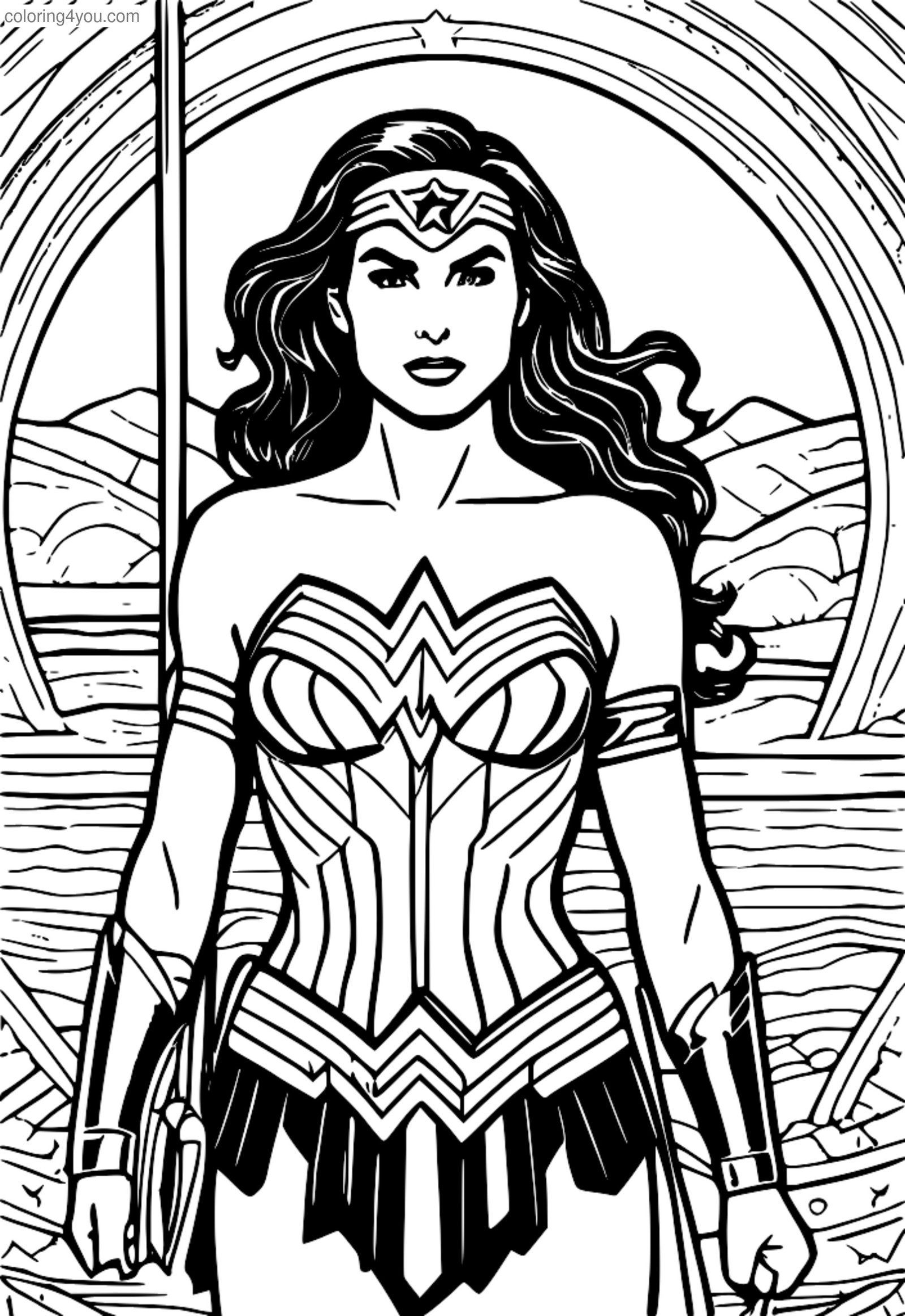 Kolorowanka ze wzorami Wonder Woman Kolorowanka ze wzorami Wonder Woman
