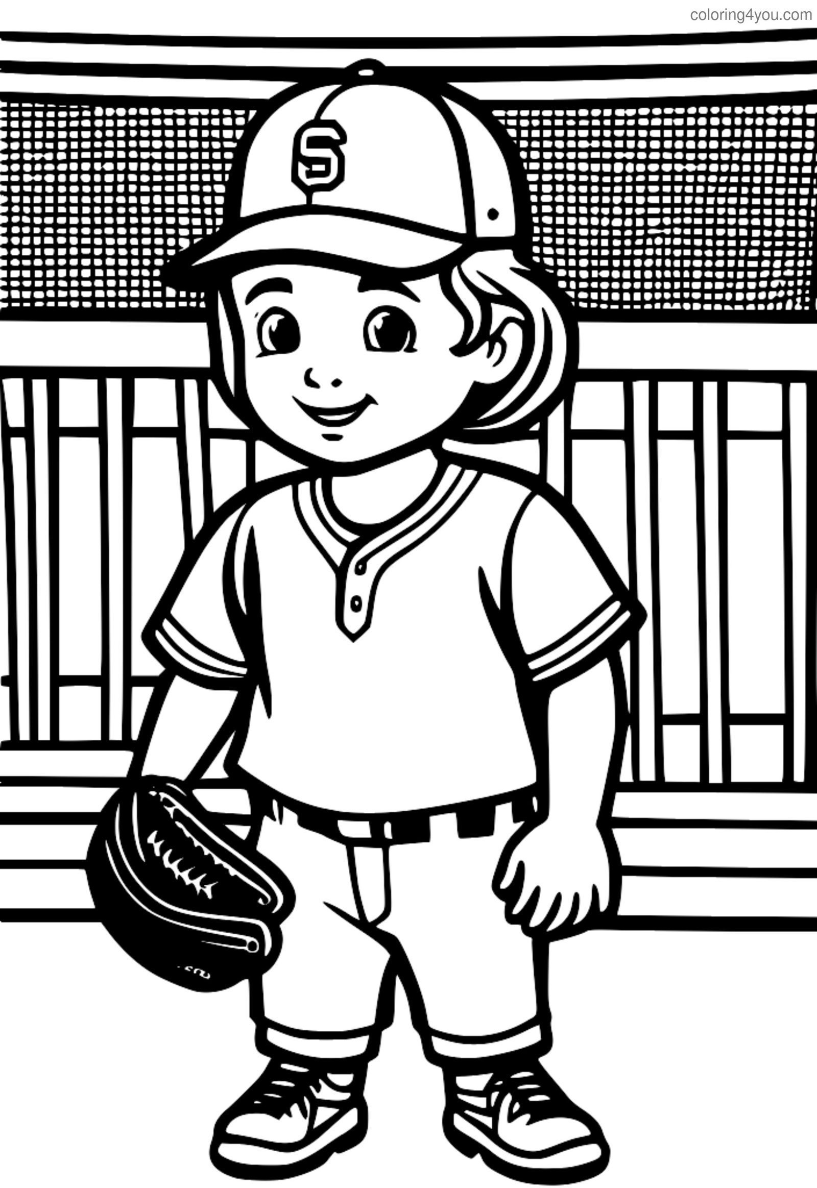 Leathanach dathúcháin lámhainní baseball Little League, gníomhaíochtaí páistí, lámhainní moltóra Leathanach dathúcháin lámhainní baseball Little League, gníomhaíochtaí páistí, lámhainní moltóra