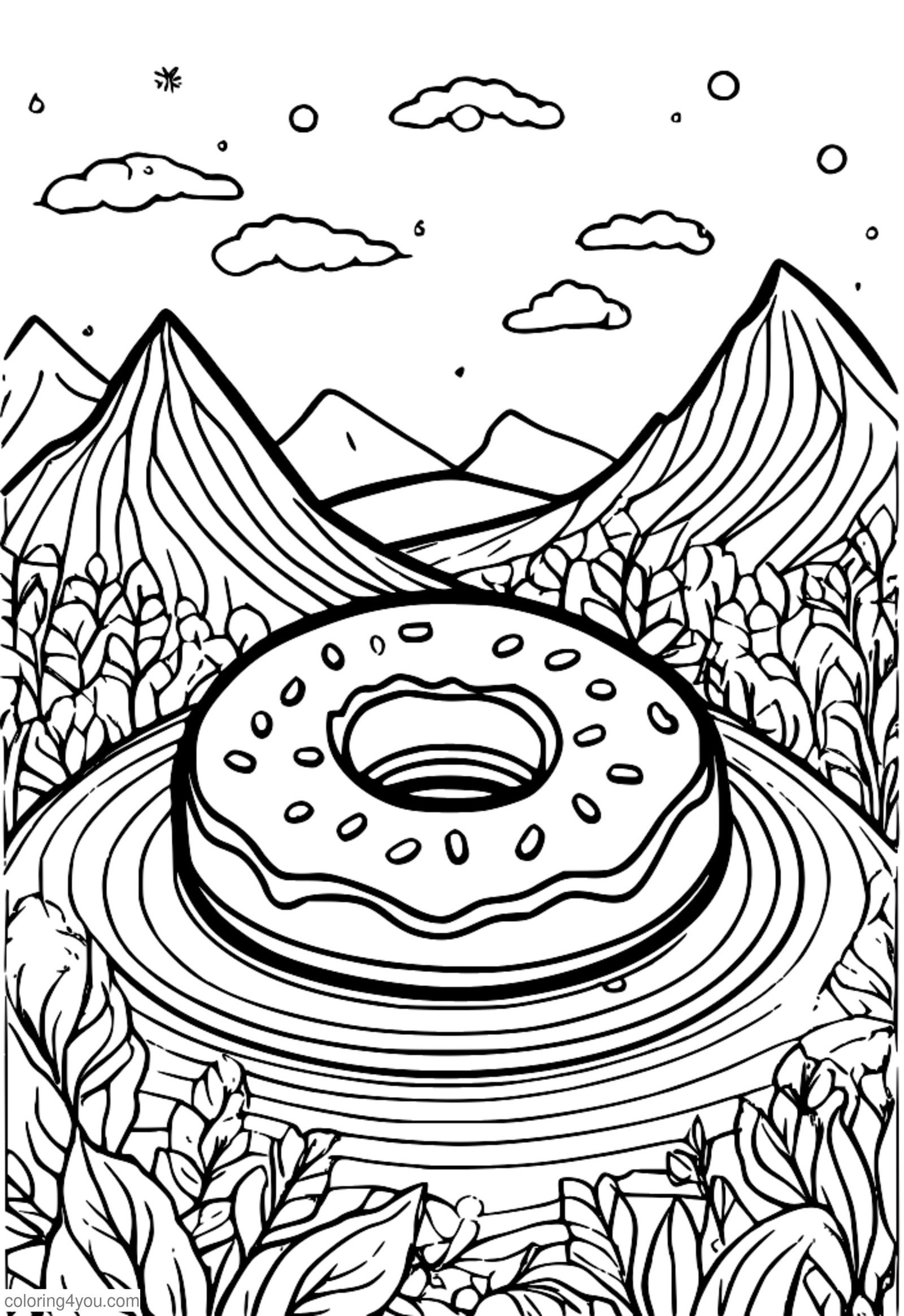 Gogoașă pastelată cu glazură și stropi, ilustrații în acuarelă încețoșată Gogoașă pastelată cu glazură și stropi, ilustrații în acuarelă încețoșată