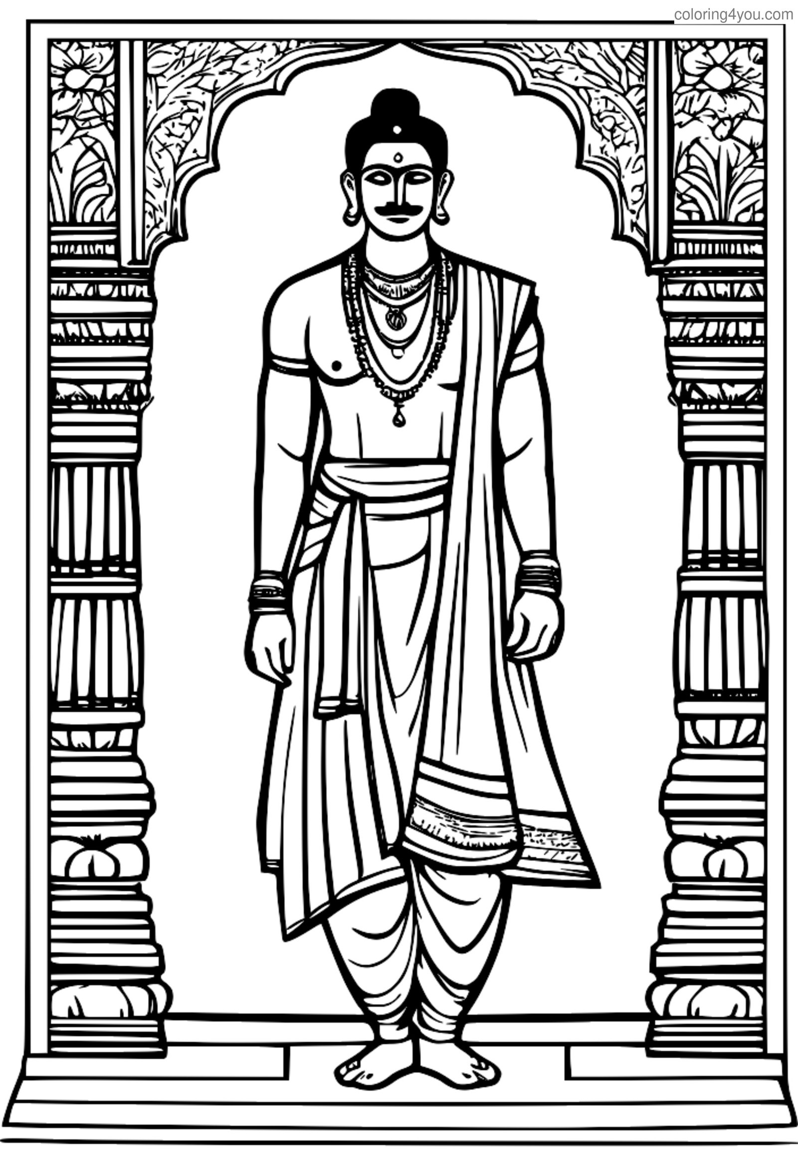 Bramino che indossa i tradizionali Dhoti e Kurta indiani antichi Bramino che indossa i tradizionali Dhoti e Kurta indiani antichi