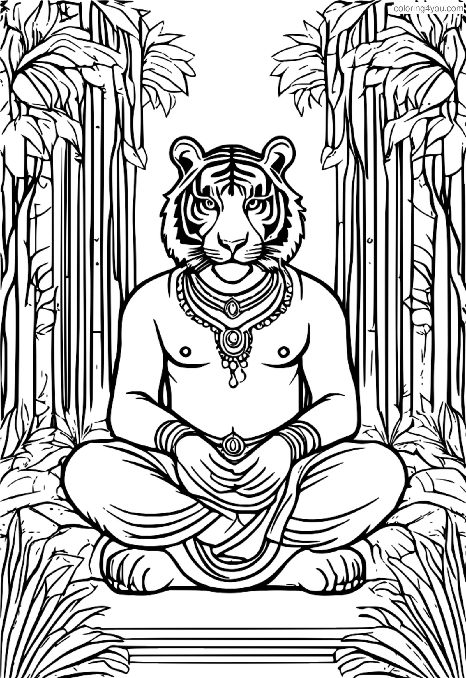 Kaplan Koruma Tanrısı Boyama Sayfası (Hindu Mitolojisi) Kaplan Koruma Tanrısı Boyama Sayfası (Hindu Mitolojisi)