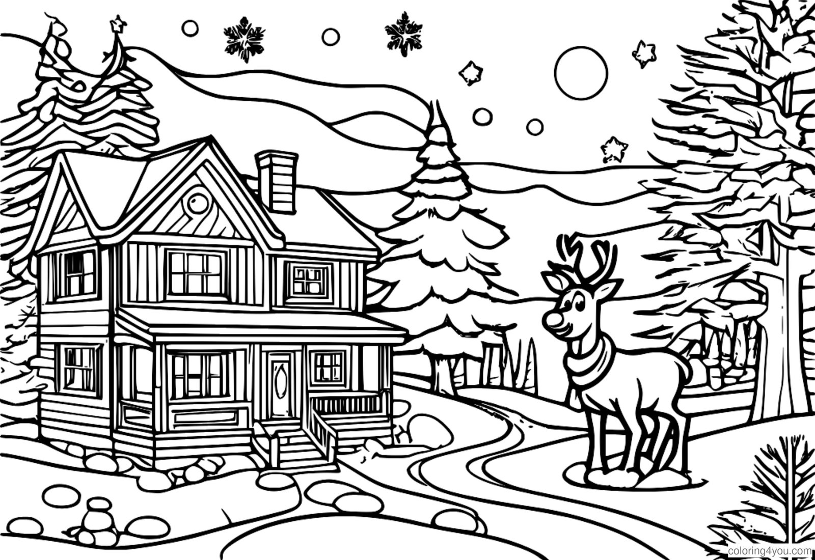 Dibujos para colorear muñeco de nieve, Papá Noel y renos, descarga gratuita Dibujos para colorear muñeco de nieve, Papá Noel y renos, descarga gratuita