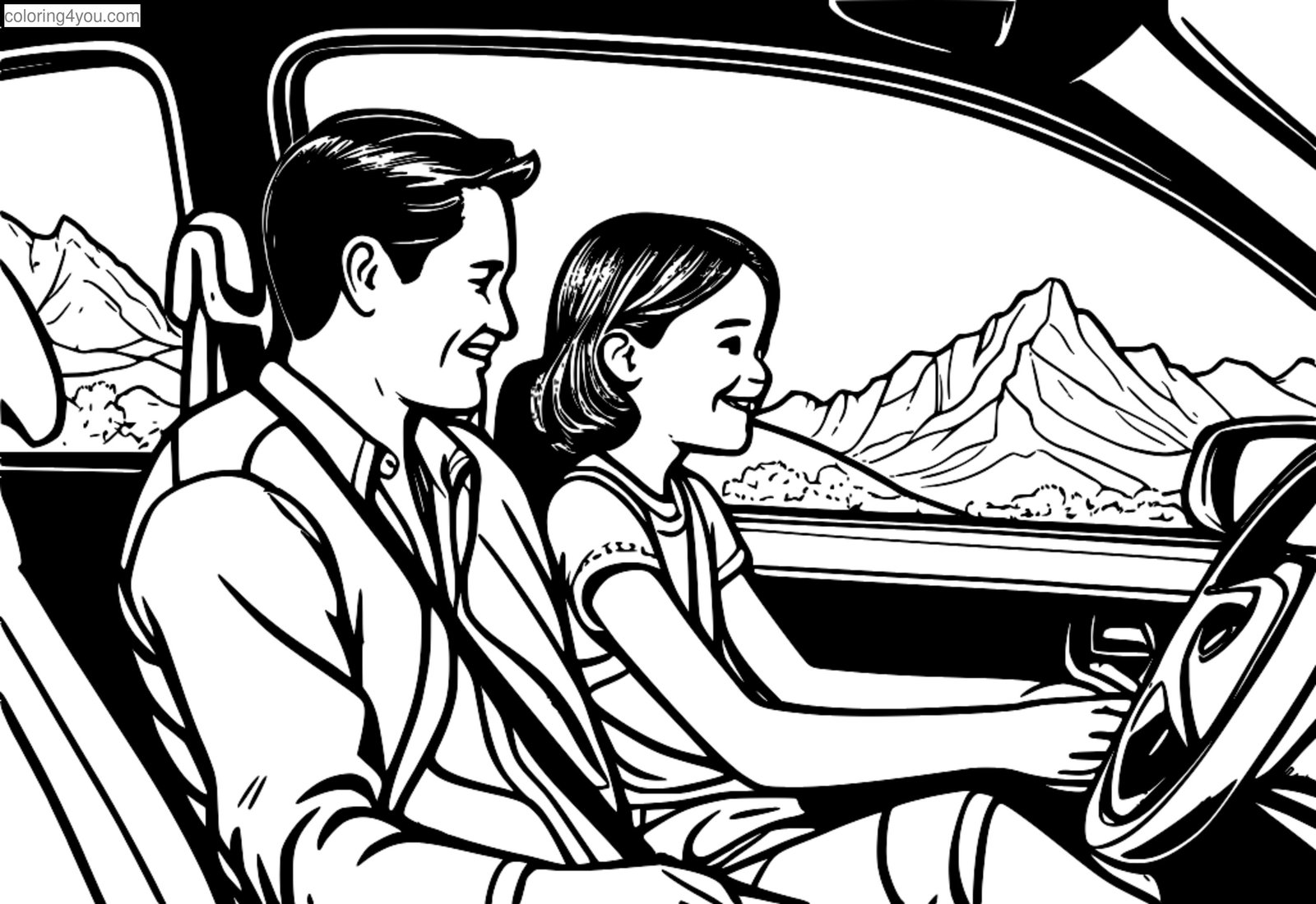 Halaman mewarna untuk kanak-kanak tentang keluarga, perjalanan jalan raya dan pengembaraan kereta pada musim panas. Halaman mewarna untuk kanak-kanak tentang keluarga, perjalanan jalan raya dan pengembaraan kereta pada musim panas.