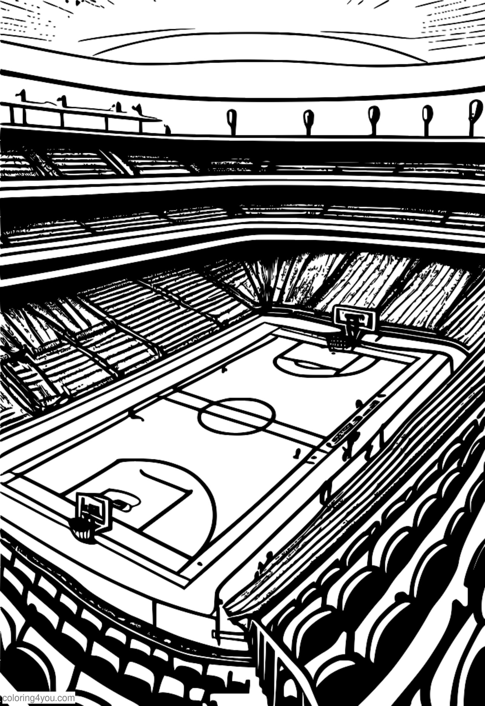 Uno stadio pieno di appassionati di basket entusiasti, che tifano per la loro squadra. Uno stadio pieno di appassionati di basket entusiasti, che tifano per la loro squadra.