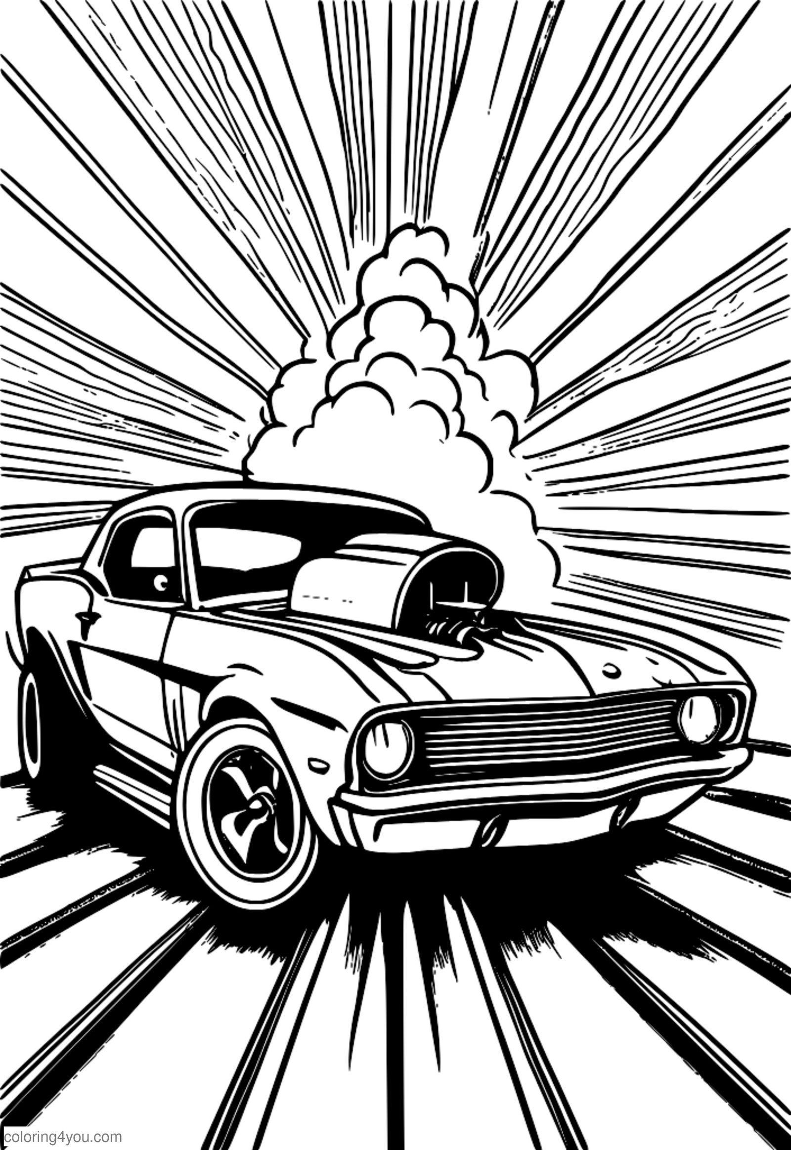 Hot rod ar liesmu krāsojamām lapām bērniem Hot rod ar liesmu krāsojamām lapām bērniem