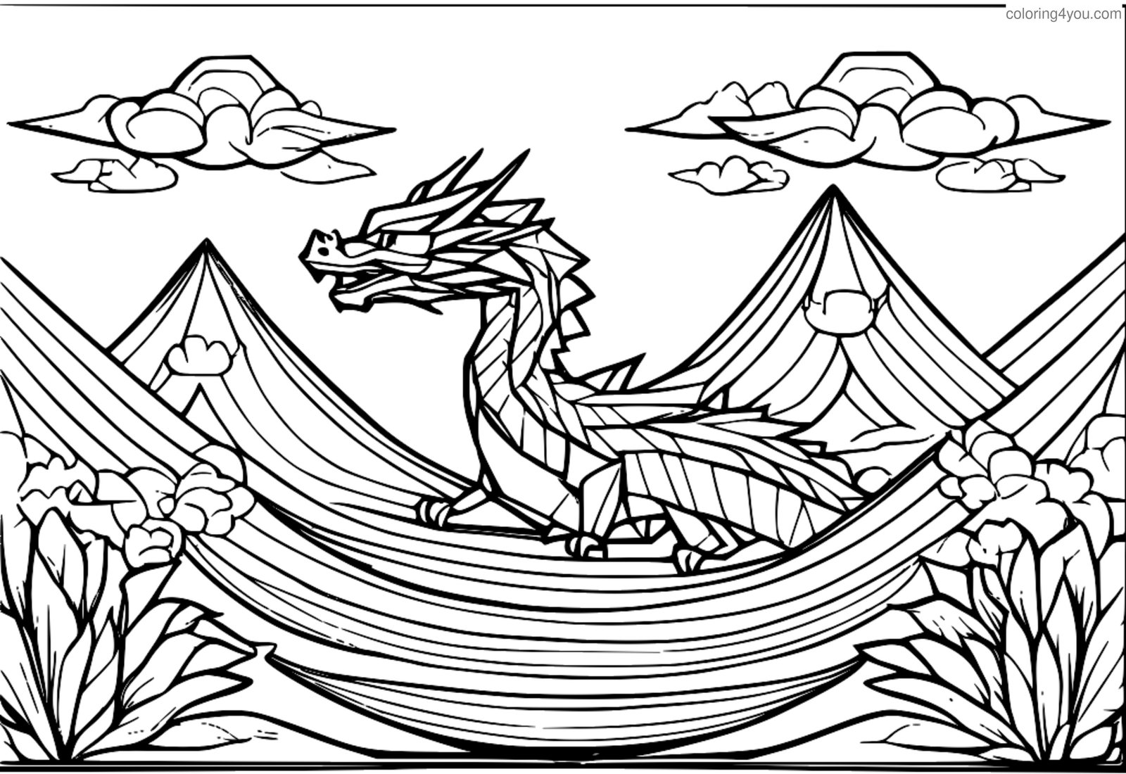 Güzel bir Japon origami ejderhası boyama oyunu Güzel bir Japon origami ejderhası boyama oyunu