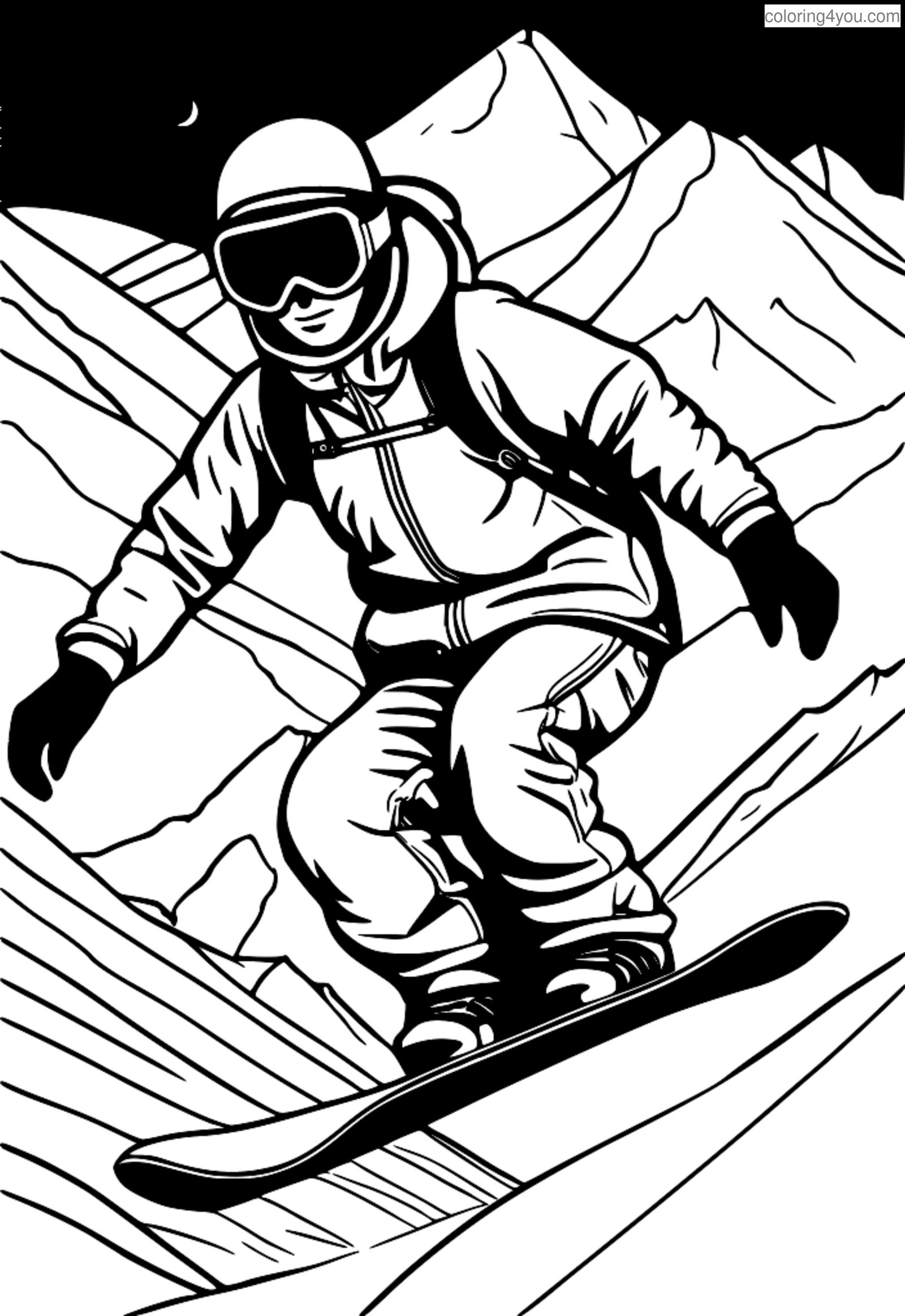 Snowboarder utfører en månevandring i de snødekte fjellene. Snowboarder utfører en månevandring i de snødekte fjellene.
