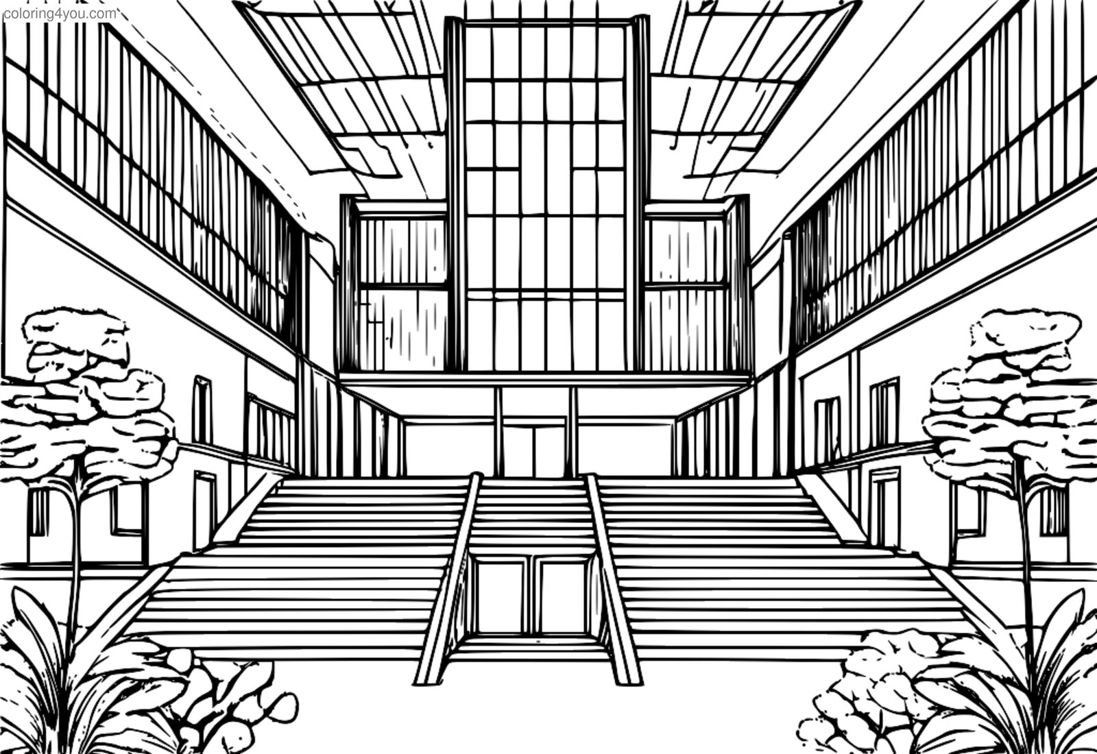 Nature-inspired modern museum design coloring pages Nature-inspired modern museum design coloring pages