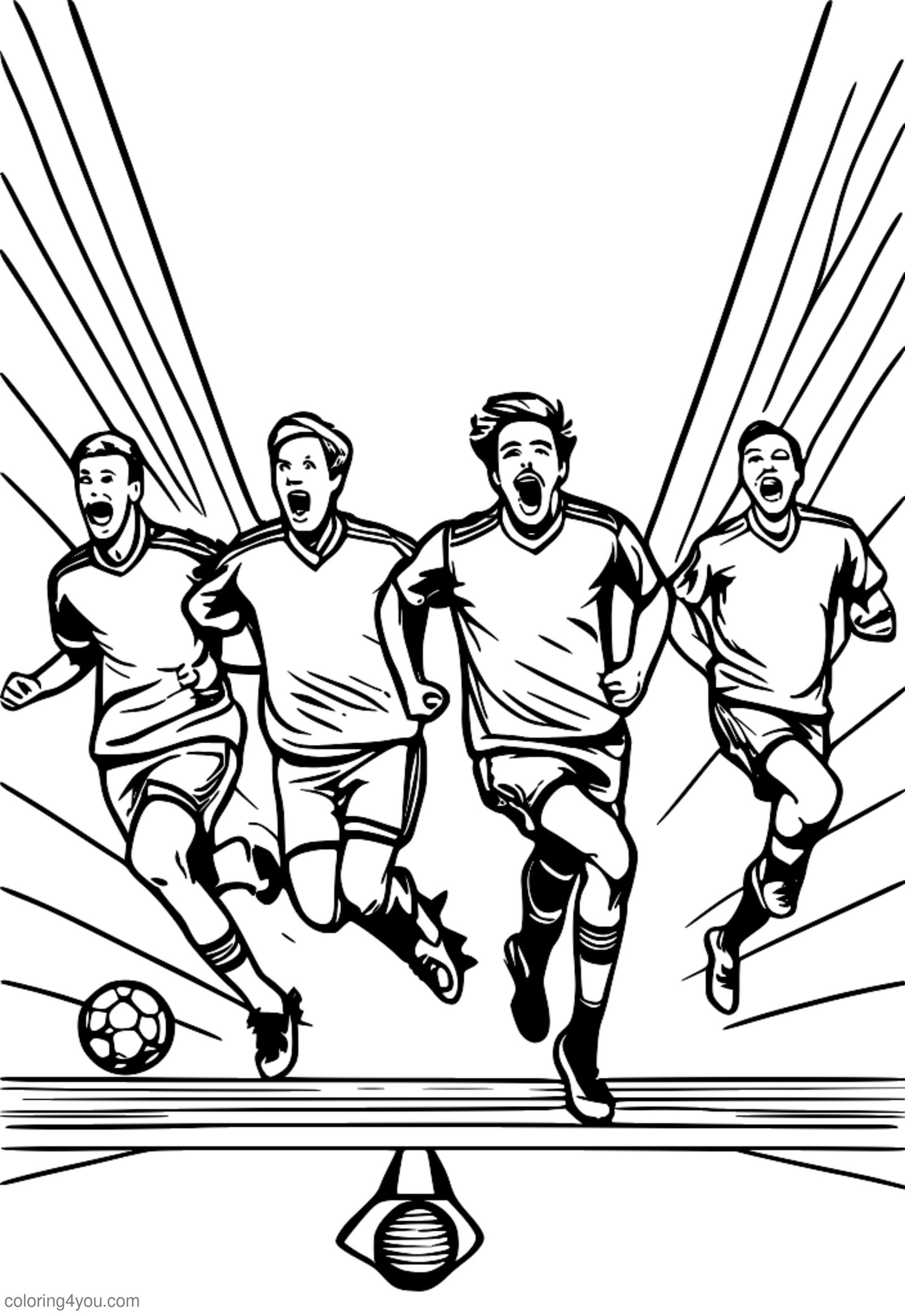 desenho de Desportistas surpresos, touchdown, esportes para colorir desenho de Desportistas surpresos, touchdown, esportes para colorir