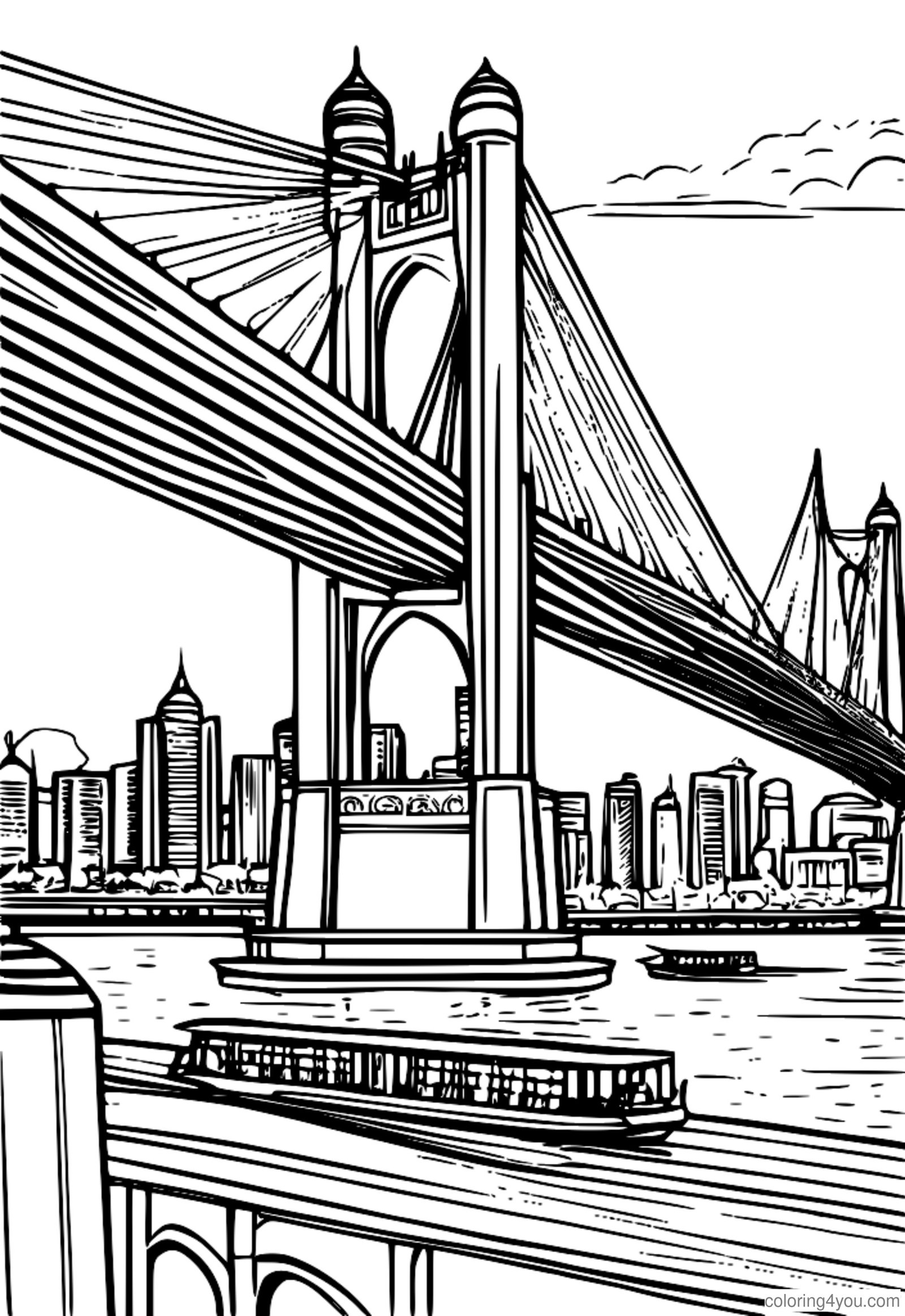 Illustrazione vibrante del ponte Sultan Abdul Samad a Kuala Lumpur, Malesia Illustrazione vibrante del ponte Sultan Abdul Samad a Kuala Lumpur, Malesia