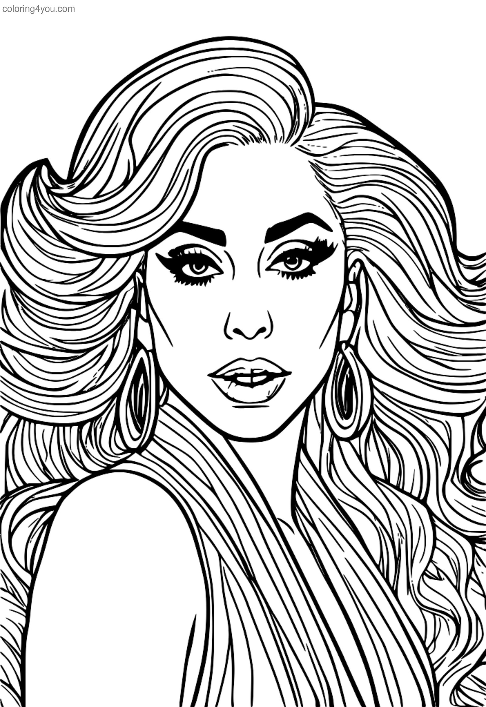 Lady Gaga na may pangkulay na pahina ng mikropono Lady Gaga na may pangkulay na pahina ng mikropono