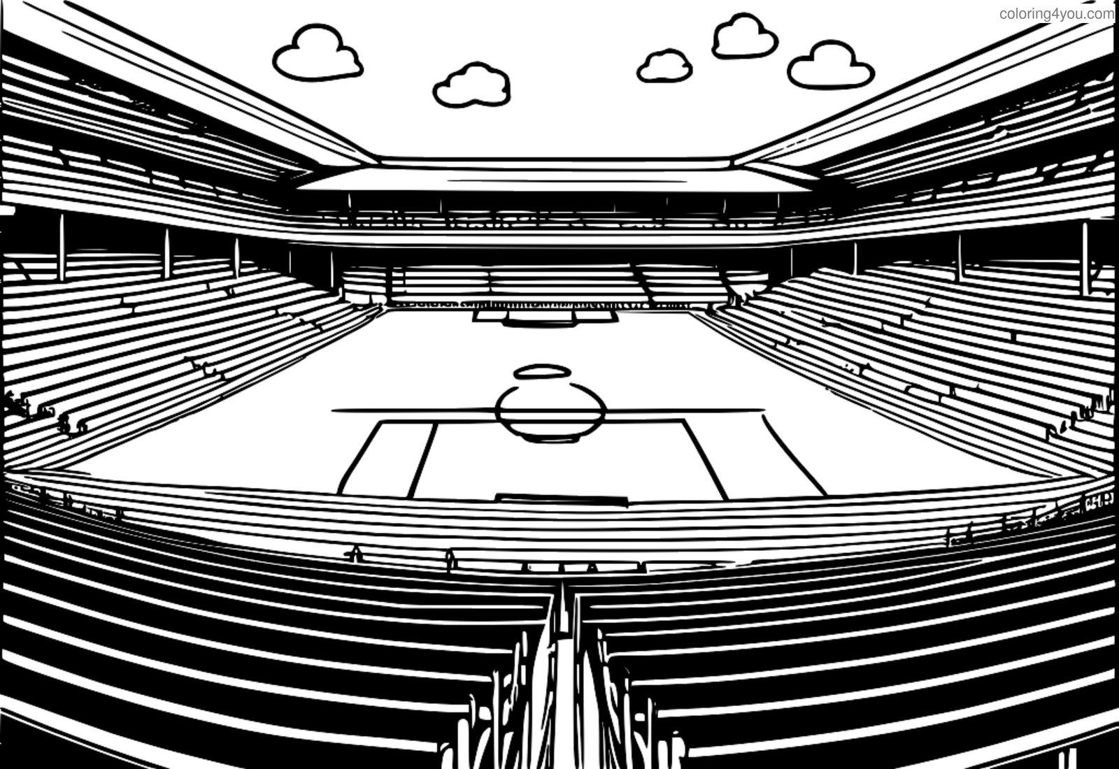 Pagina da colorare Campo da calcio a grandezza naturale con strisce e porte. Pagina da colorare Campo da calcio a grandezza naturale con strisce e porte.