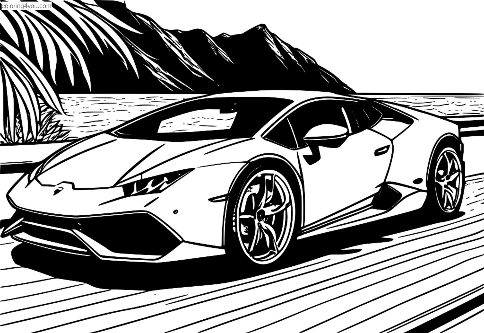 Նեոնային կանաչ Lamborghini Huracan Performante-ն շրջում է ափամերձ ճանապարհով Նեոնային կանաչ Lamborghini Huracan Performante-ն շրջում է ափամերձ ճանապարհով