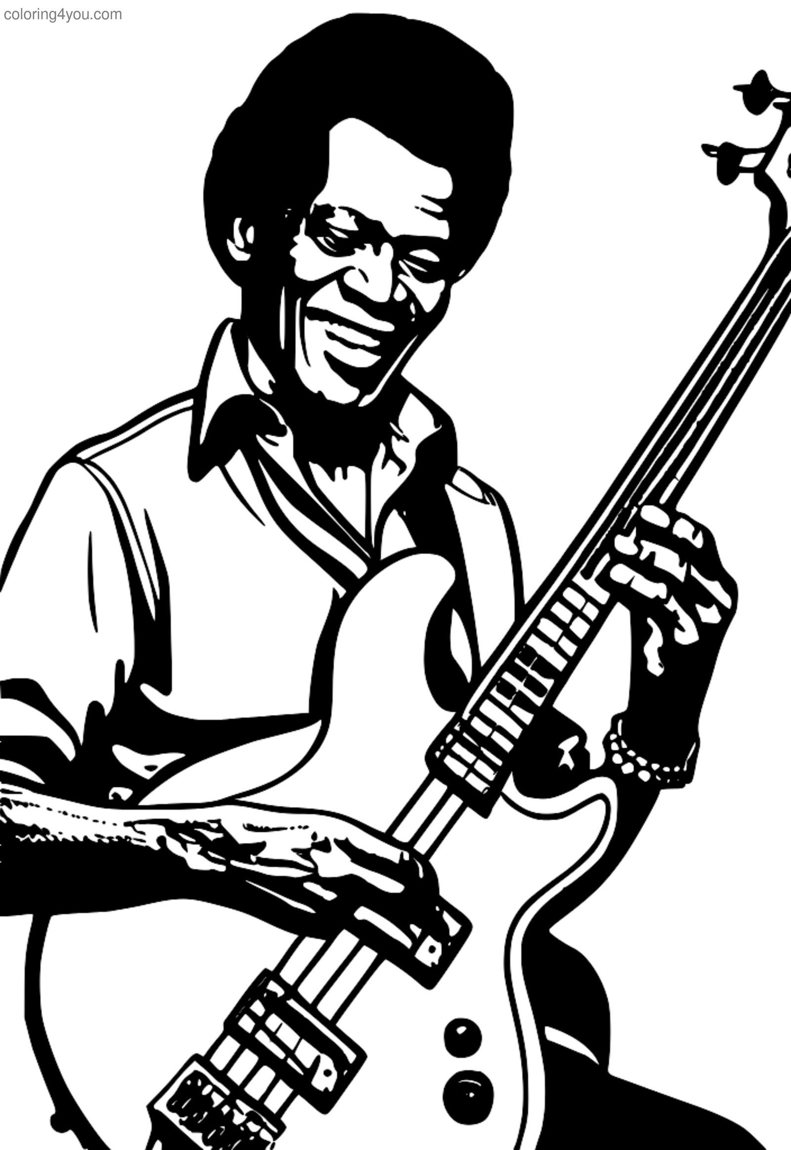 Chuck Berry'nin bas gitaristi gitar çalıyor Chuck Berry'nin bas gitaristi gitar çalıyor