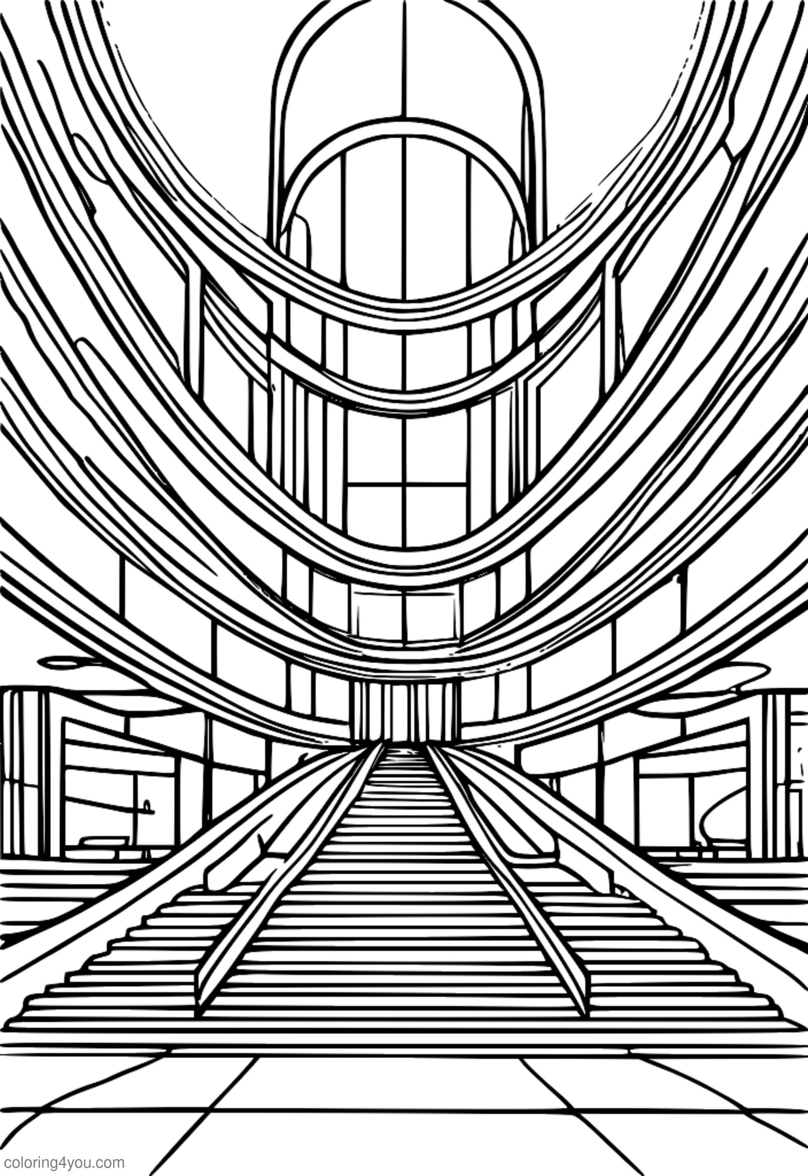 Modern museum abstract design coloring pages for kids and adults Modern museum abstract design coloring pages for kids and adults