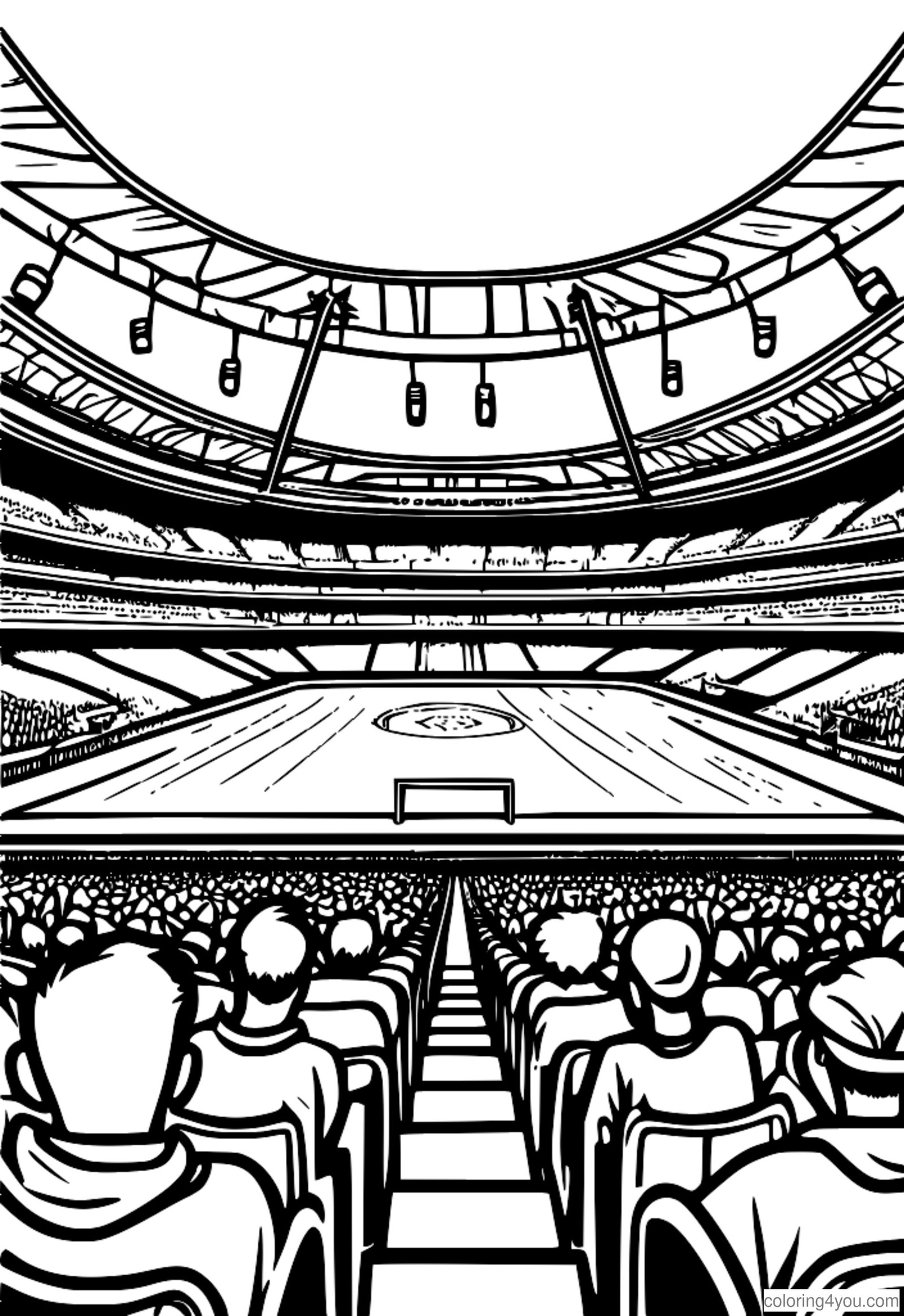 Voetbalfans op de tribunes met standaardslingers en stadionversieringen, allemaal juichend voor hun favoriete team Voetbalfans op de tribunes met standaardslingers en stadionversieringen, allemaal juichend voor hun favoriete team