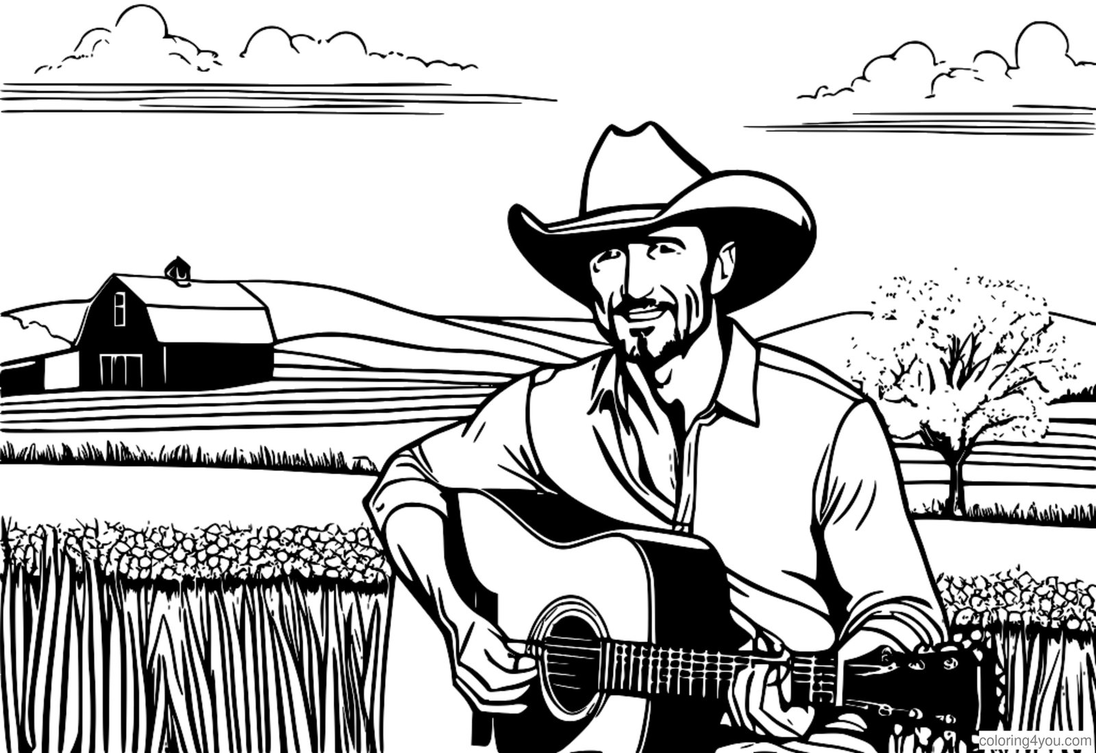 Tim McGraw z družino in akustično kitaro Tim McGraw z družino in akustično kitaro