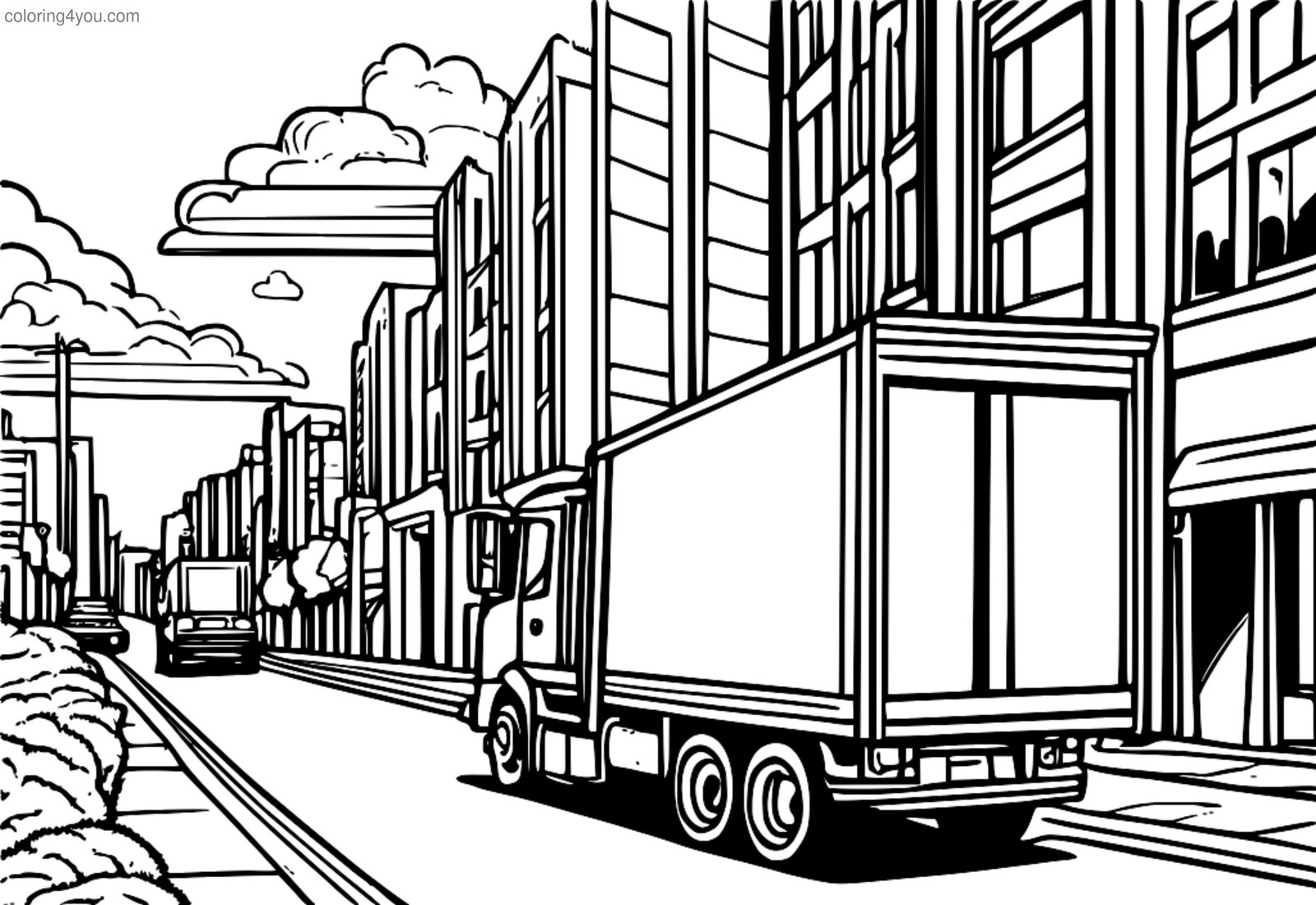 Un camion per il riciclaggio con la carrozzeria rosso brillante e strisce verdi Un camion per il riciclaggio con la carrozzeria rosso brillante e strisce verdi