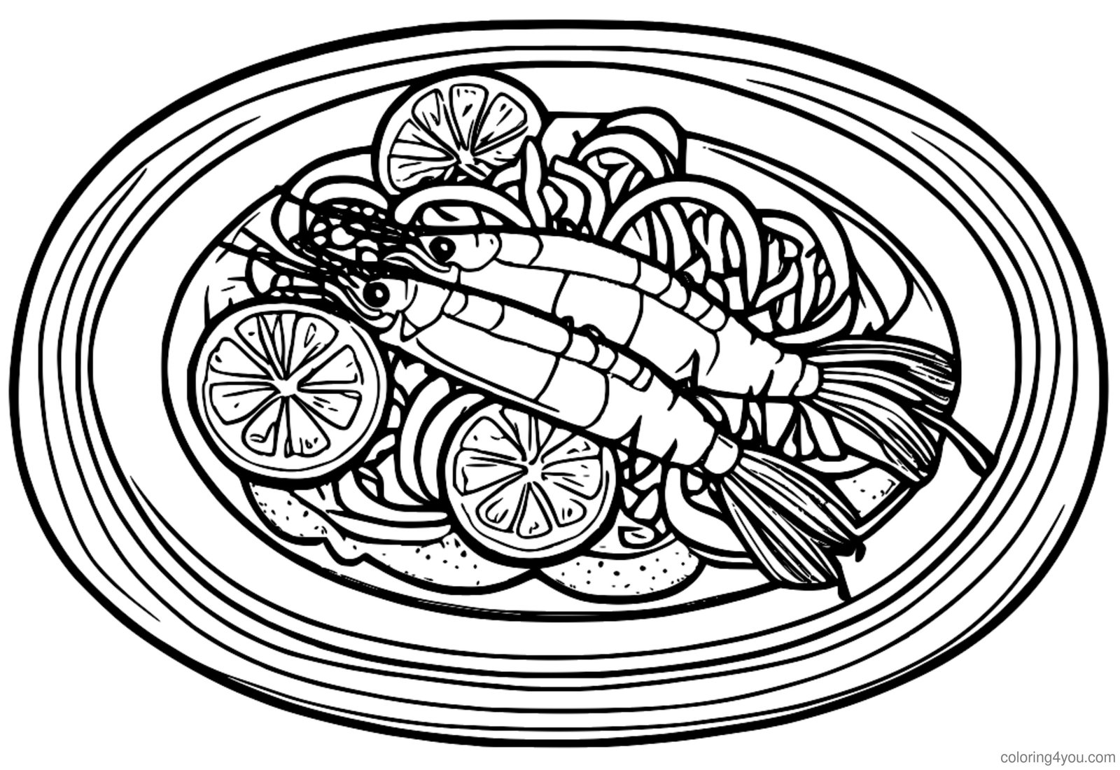 Coloriage Taco de camaron avec avocat, salsa et citron vert Coloriage Taco de camaron avec avocat, salsa et citron vert