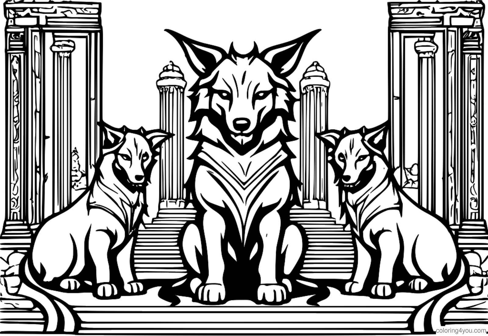 Cerberus timpeallaithe ag biotáillí na marbh, ag cosaint geataí an domhain thíos Cerberus timpeallaithe ag biotáillí na marbh, ag cosaint geataí an domhain thíos