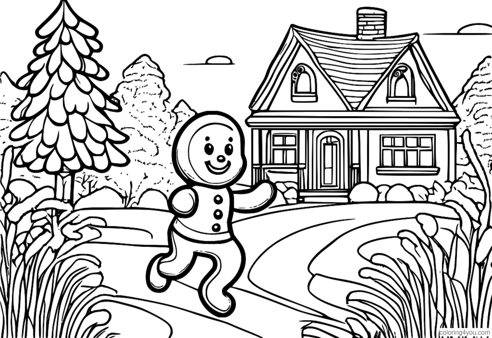 The Gingerbread Man running away from a sudden surprise The Gingerbread Man running away from a sudden surprise