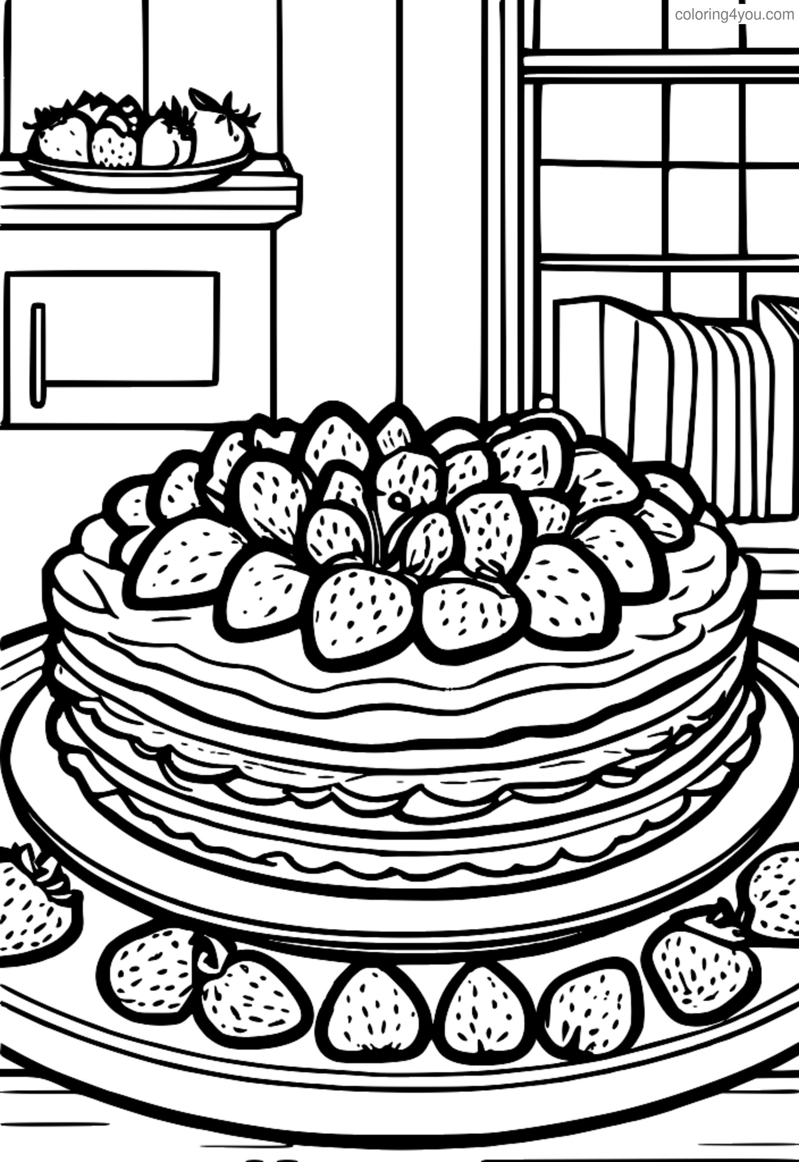 página para colorir de uma torta de morango com crosta treliçada página para colorir de uma torta de morango com crosta treliçada