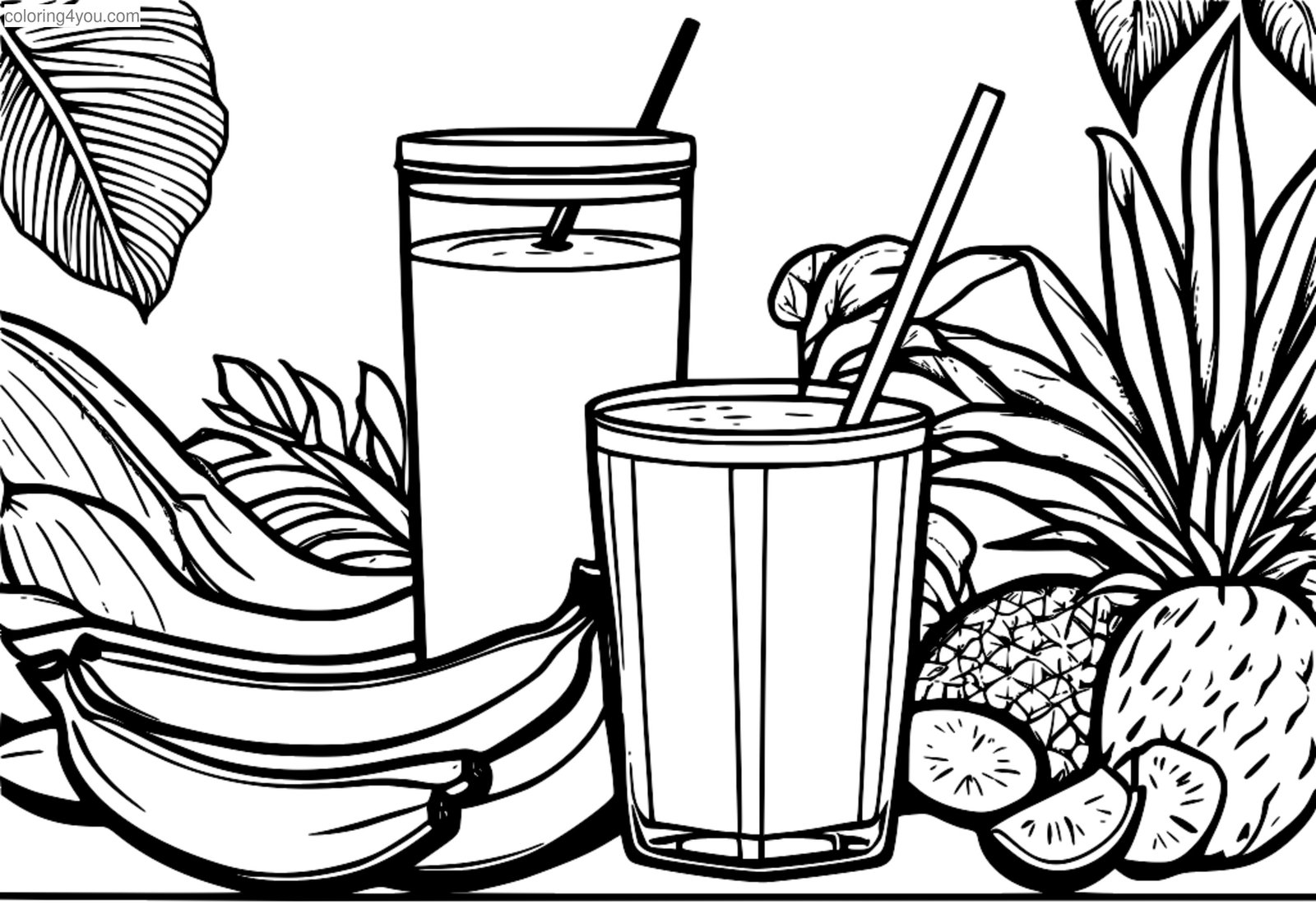 Um smoothie de banana e manga com um toque tropical Um smoothie de banana e manga com um toque tropical