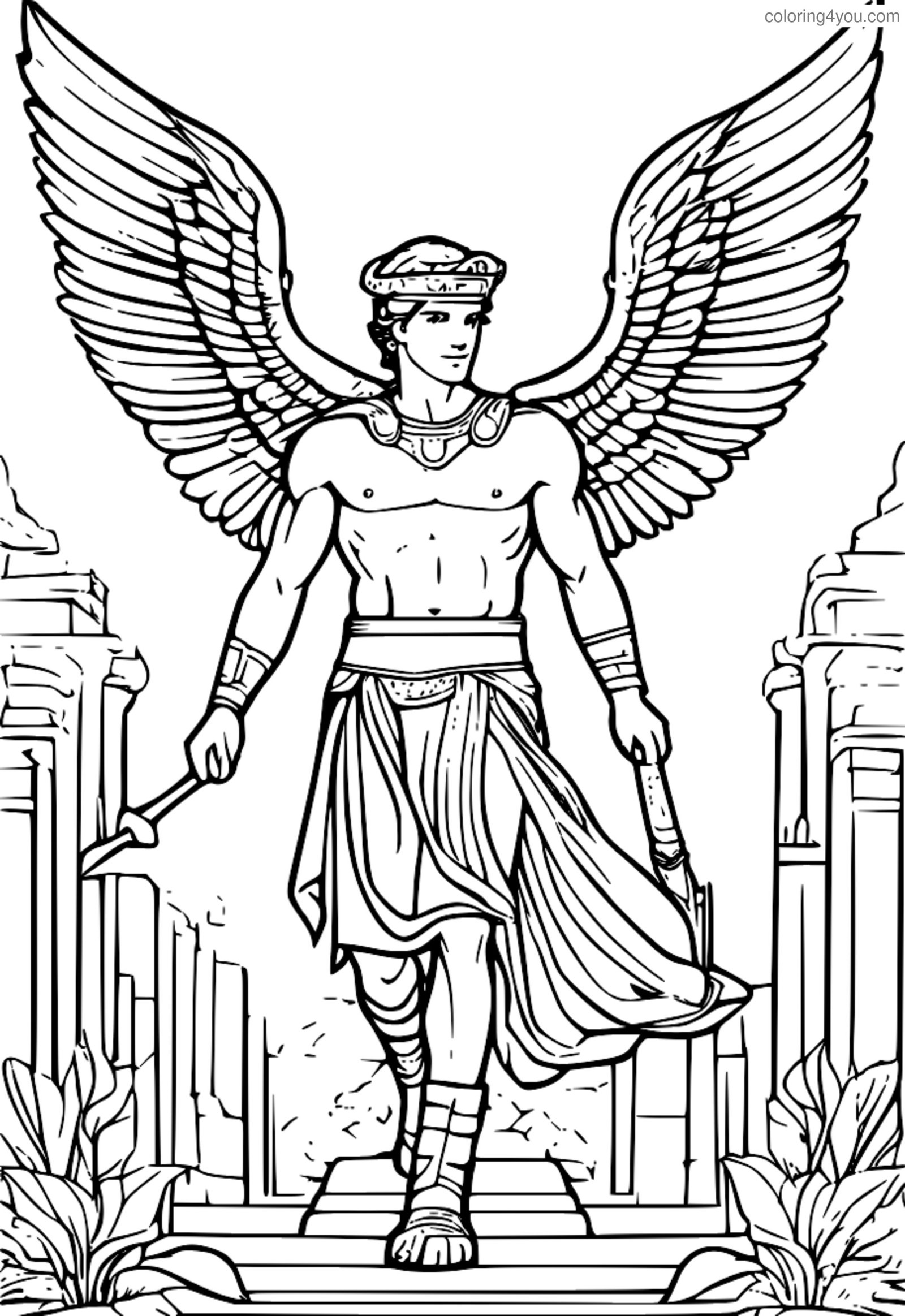 omalovánka Hermes, řecký bůh s okřídlenými sandály omalovánka Hermes, řecký bůh s okřídlenými sandály
