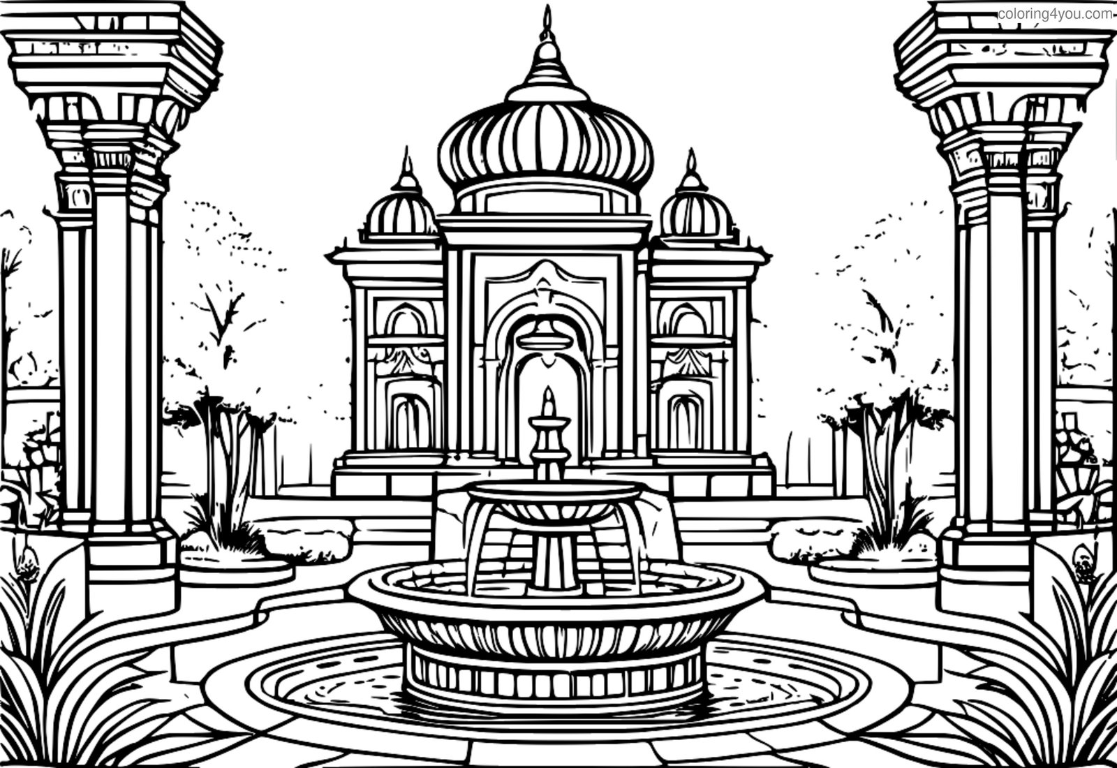 Une fontaine magnifiquement conçue avec des détails complexes et des décorations ornées Une fontaine magnifiquement conçue avec des détails complexes et des décorations ornées