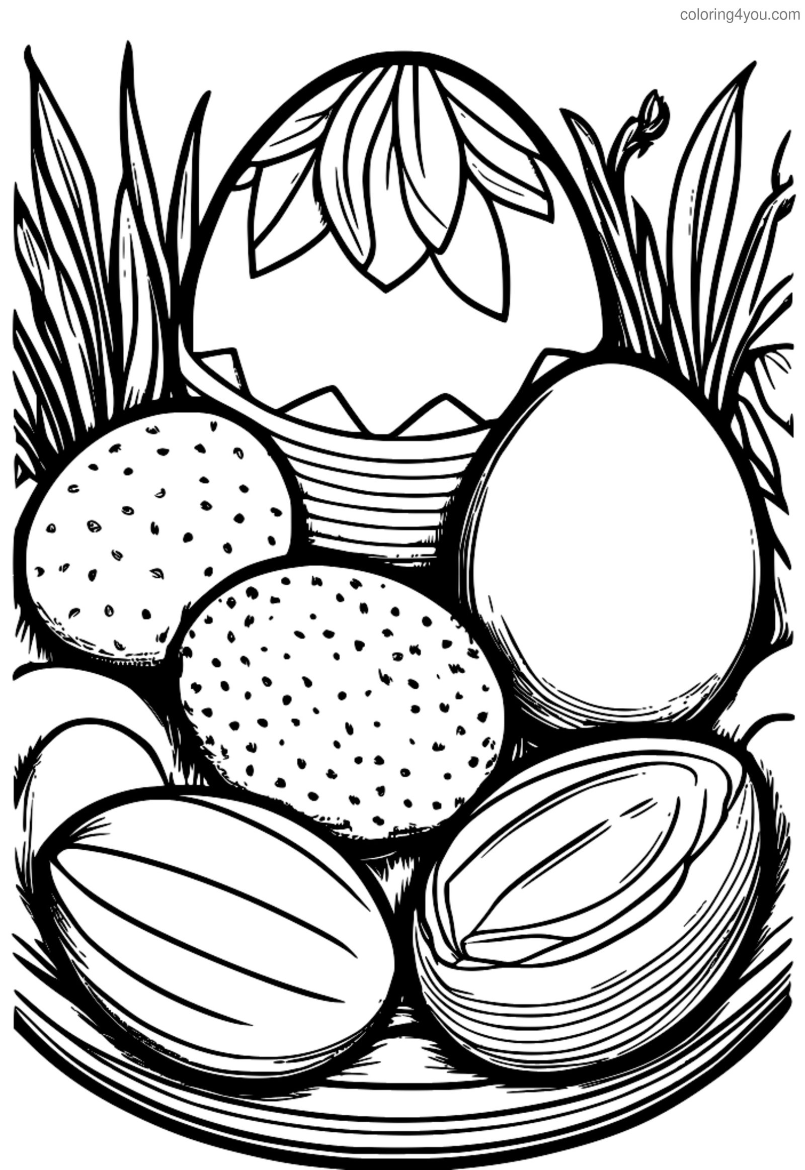 Différents types de boules de fromage aux œufs de Pâques, certaines garnies d'épinards et d'oignons Différents types de boules de fromage aux œufs de Pâques, certaines garnies d'épinards et d'oignons