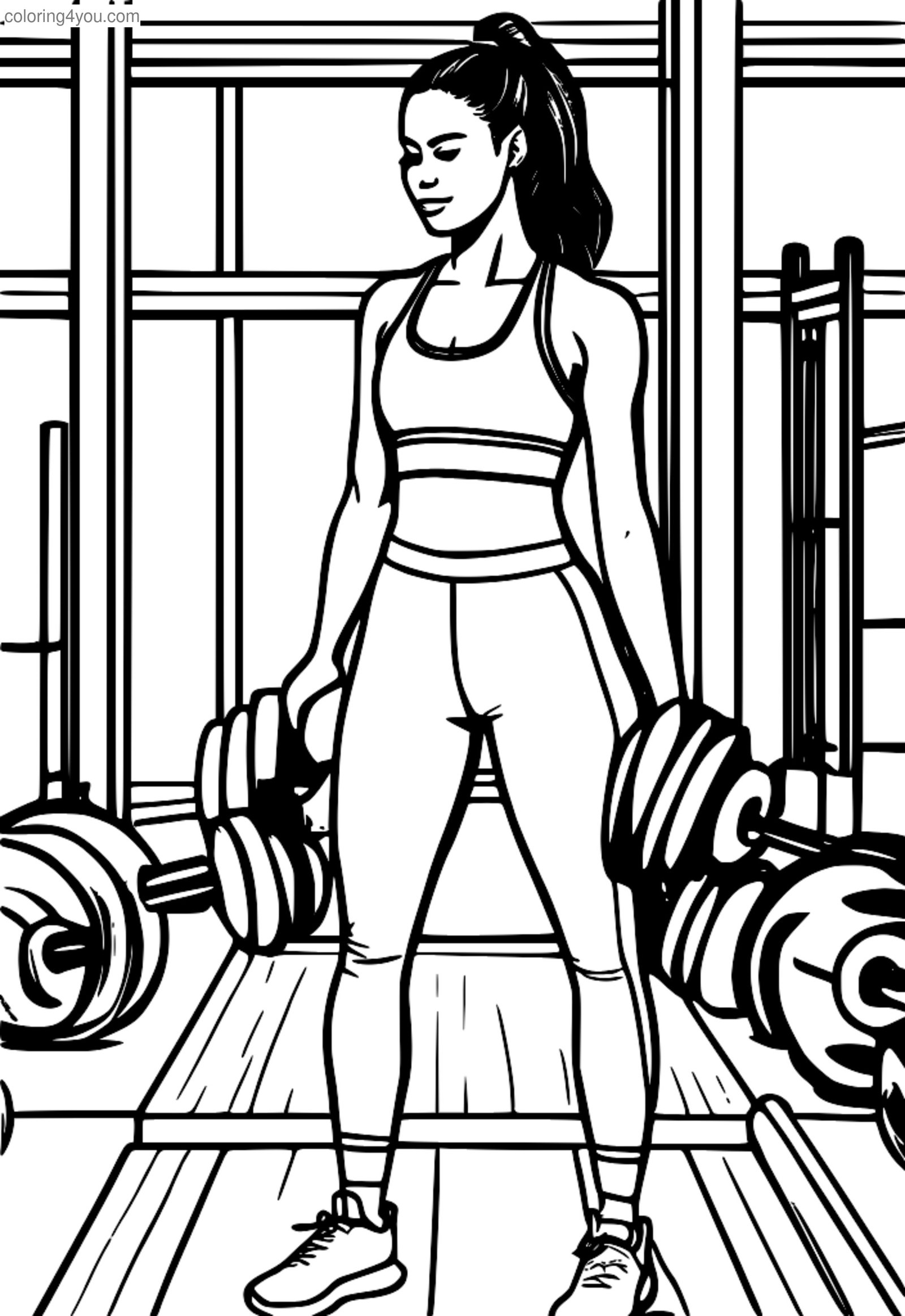 Persuna liebes leggings tal-ġinnasju u bra sportiv li tgħolli l-piżijiet fil-ġinnasju Persuna liebes leggings tal-ġinnasju u bra sportiv li tgħolli l-piżijiet fil-ġinnasju