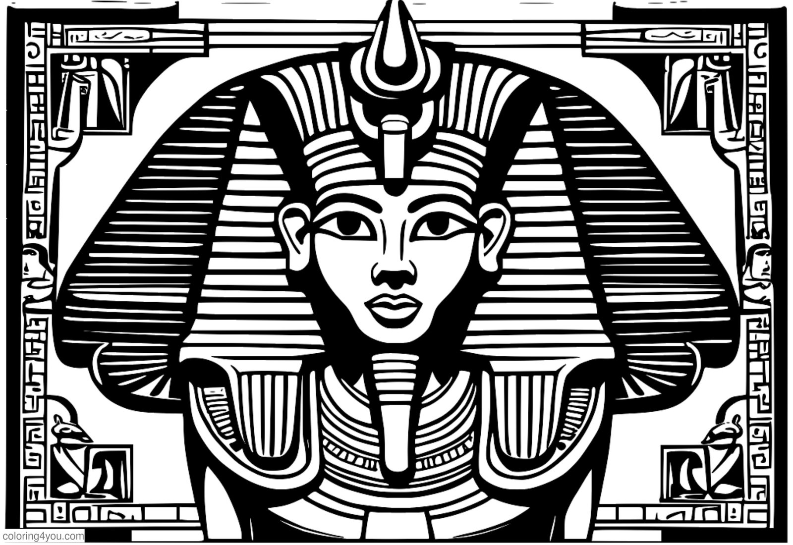 Osiris entouré de symboles et hiéroglyphes égyptiens Osiris entouré de symboles et hiéroglyphes égyptiens