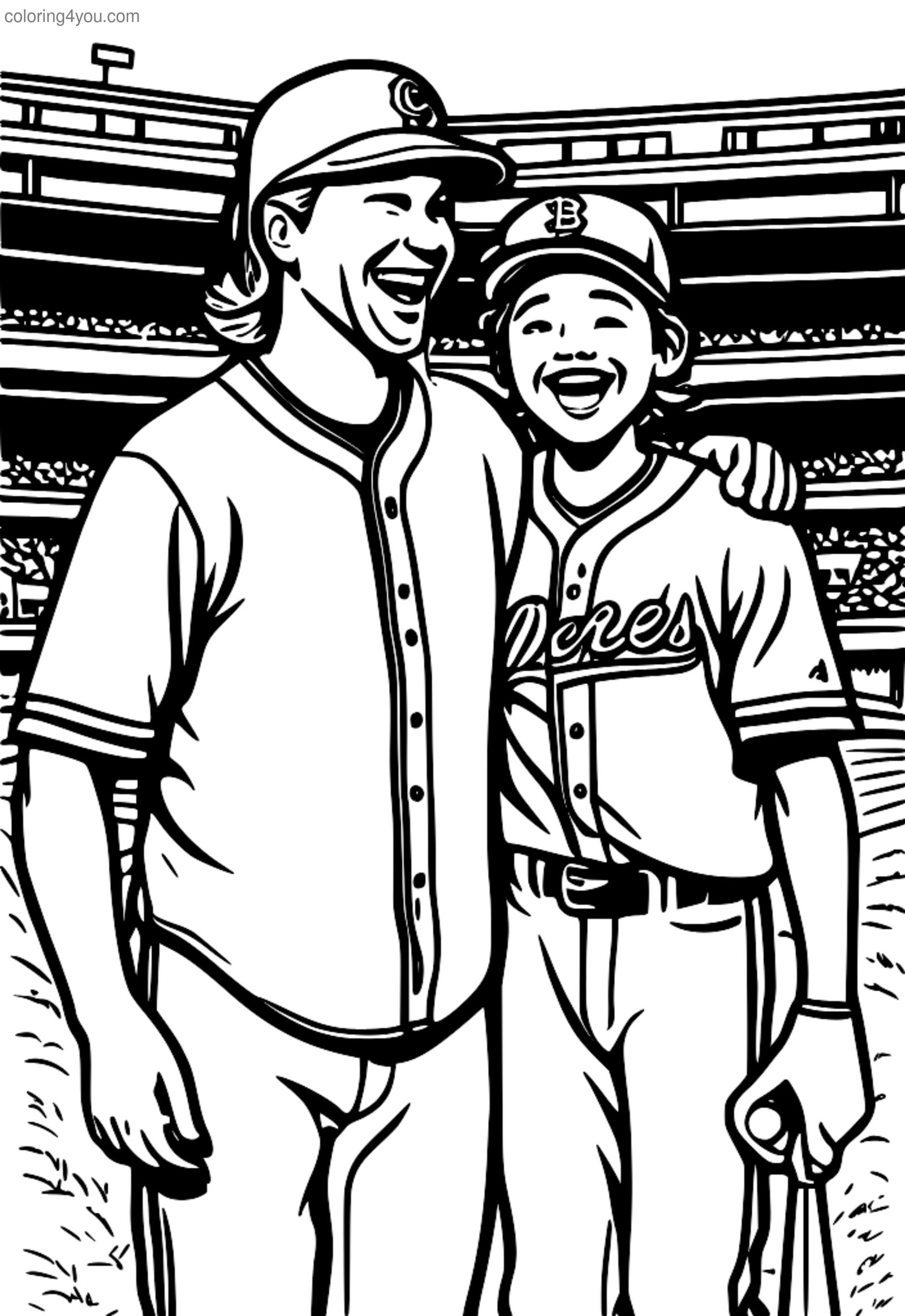 Giocatore di baseball che abbraccia il suo allenatore dopo aver effettuato un fuoricampo Giocatore di baseball che abbraccia il suo allenatore dopo aver effettuato un fuoricampo