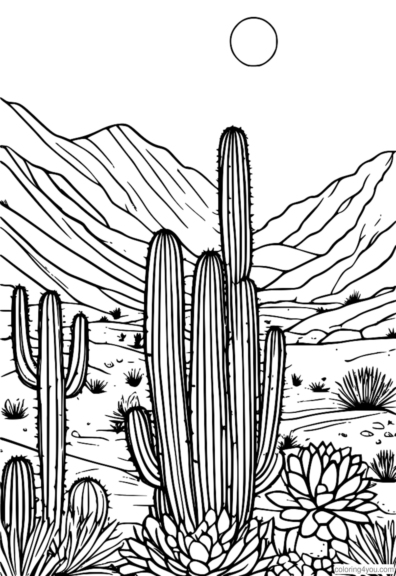 Cactus Morellia în deșert cu tulpini umflate și flori galbene strălucitoare Cactus Morellia în deșert cu tulpini umflate și flori galbene strălucitoare