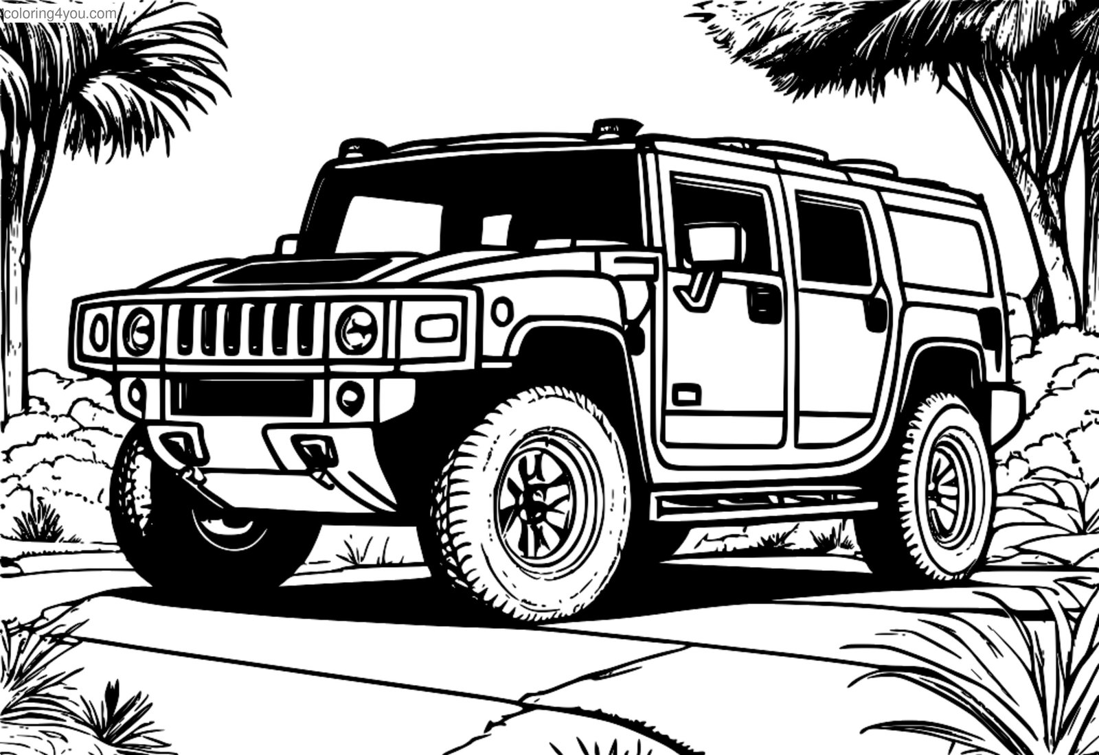 Балаларға арналған GMC Hummer Car бояу парағы Балаларға арналған GMC Hummer Car бояу парағы