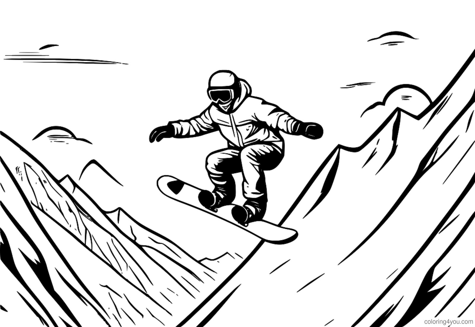 Snowboarder die een sprong maakt op een wintersportfestival in de bergen Snowboarder die een sprong maakt op een wintersportfestival in de bergen