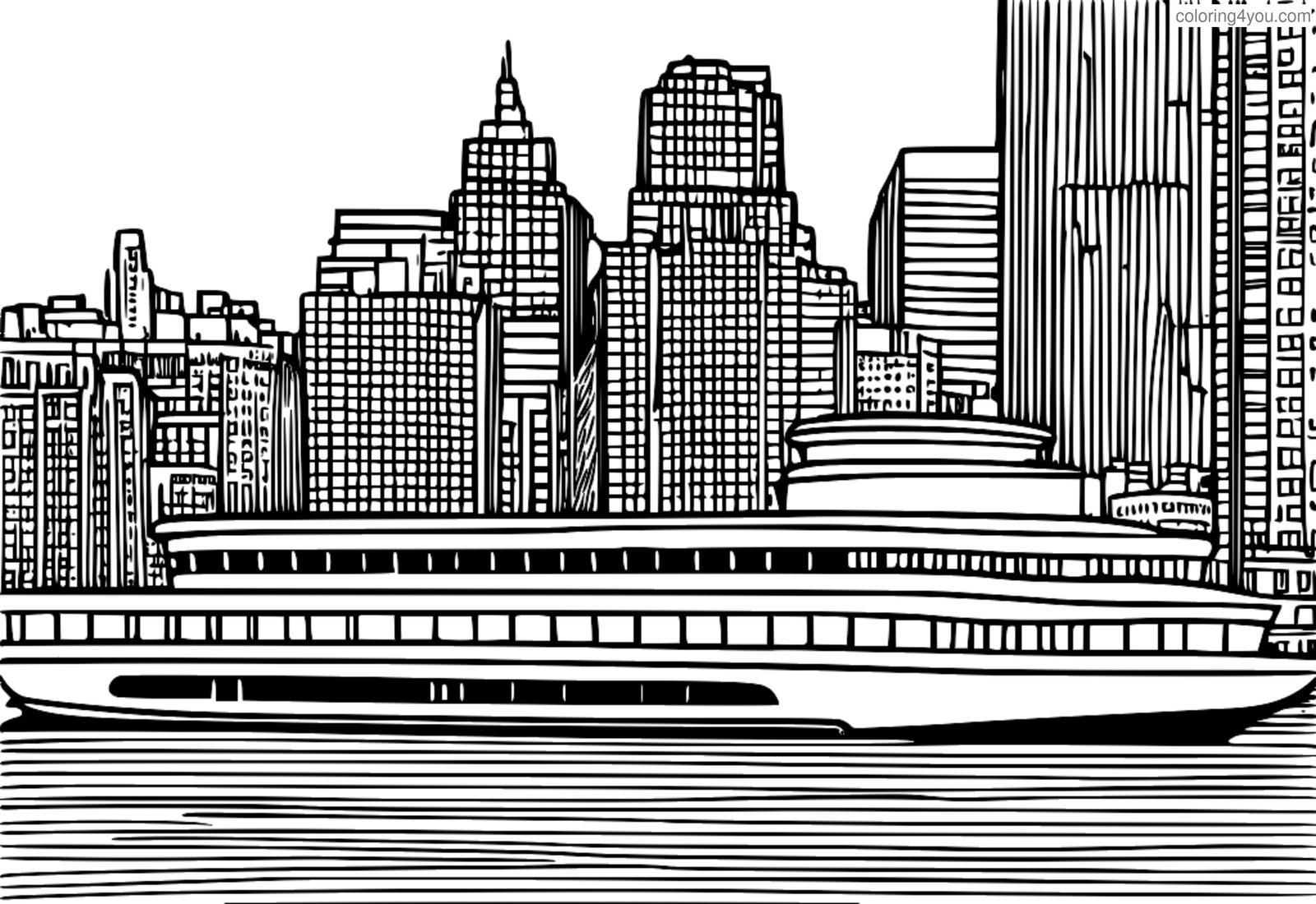 Guggenheim Museum street art coloring page, modern architecture Guggenheim Museum street art coloring page, modern architecture