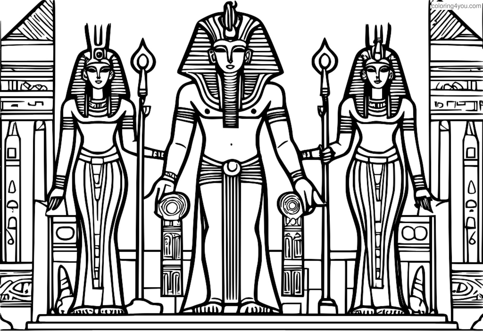 Osiris, Horus, Isis, and Nephthys surrounded by a brilliant light Osiris, Horus, Isis, and Nephthys surrounded by a brilliant light