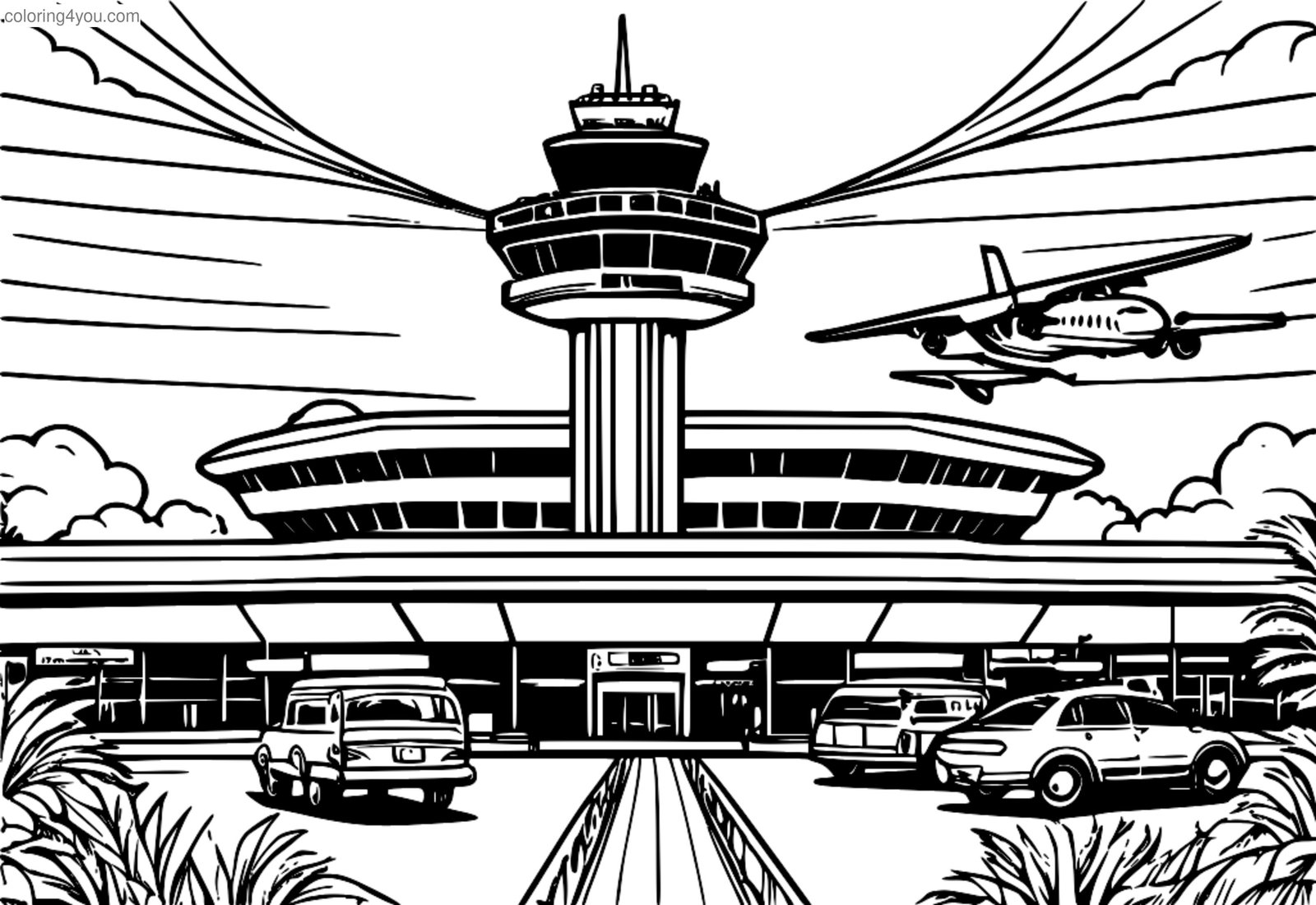 Desain bandara modern kanthi menara kontrol lalu lintas udhara. Desain bandara modern kanthi menara kontrol lalu lintas udhara.