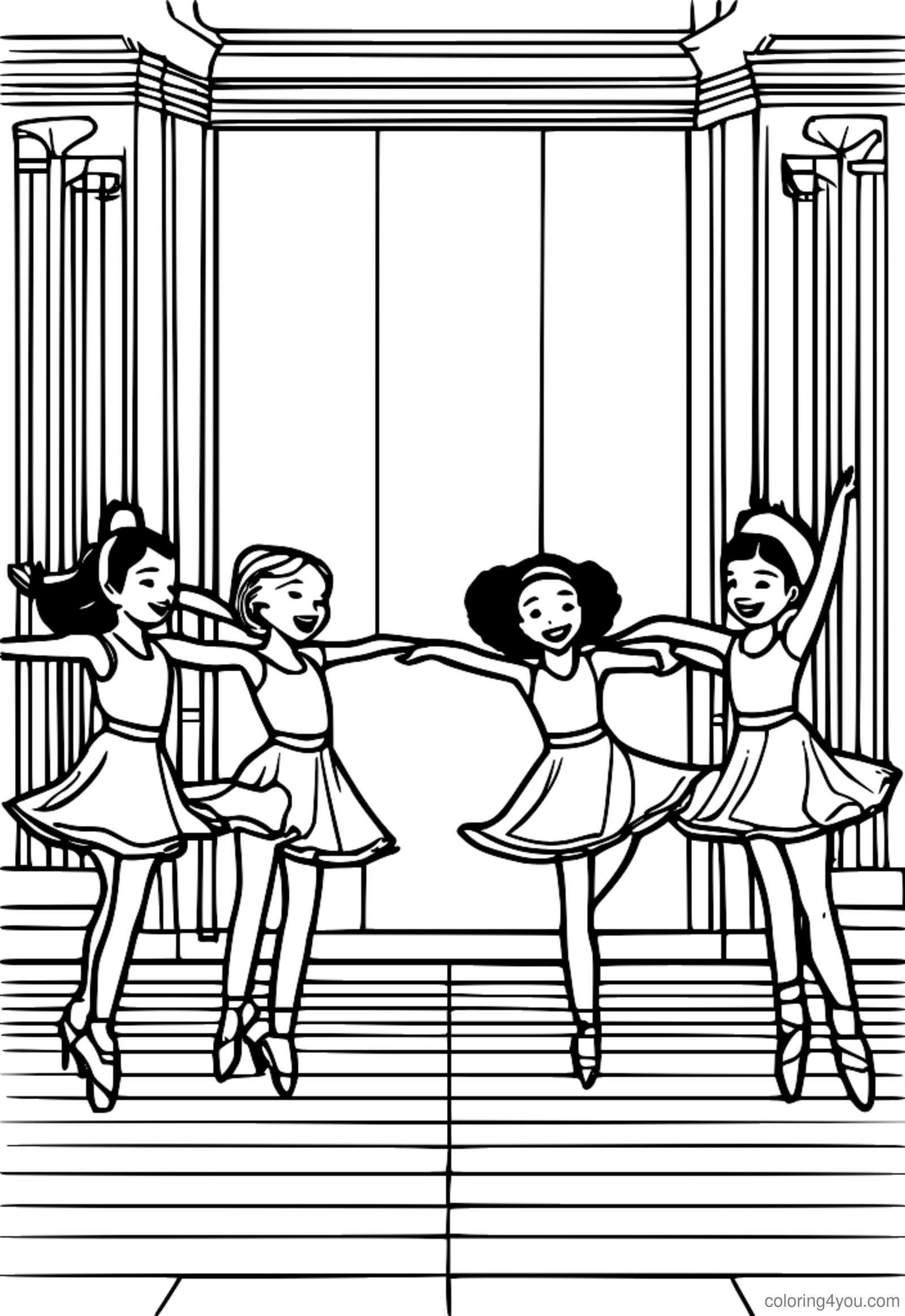 Young jazz dancers performing choreographed routine in matching costumes with upbeat and energetic moves Young jazz dancers performing choreographed routine in matching costumes with upbeat and energetic moves