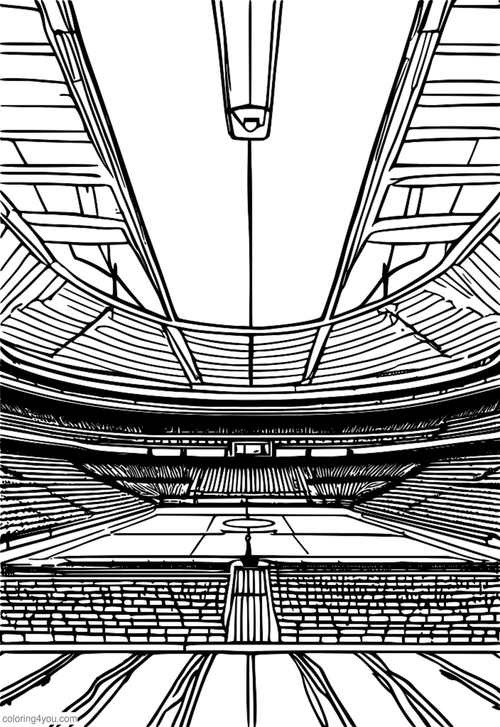 Sustainable sports stadium with a lush green roof and solar panels Sustainable sports stadium with a lush green roof and solar panels