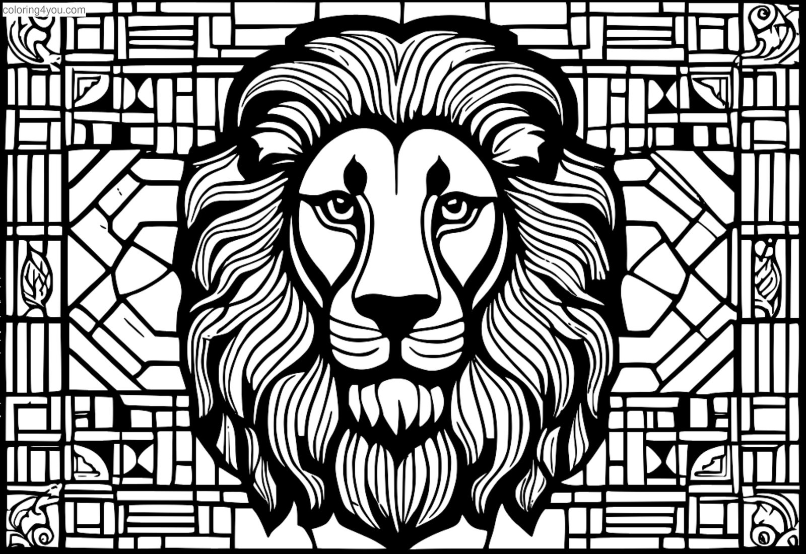 Roman Lion - หน้าระบายสี โมเสกโรมัน สัตว์โบราณ Roman Lion - หน้าระบายสี โมเสกโรมัน สัตว์โบราณ