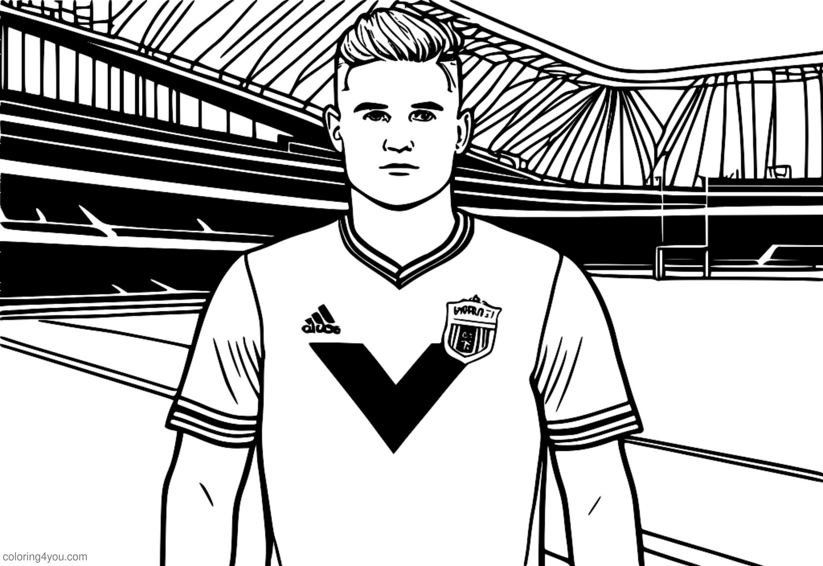 Σελίδα ζωγραφικής Matthijs de Ligt ποδοσφαιριστής της φανέλας της Γιουβέντους Σελίδα ζωγραφικής Matthijs de Ligt ποδοσφαιριστής της φανέλας της Γιουβέντους