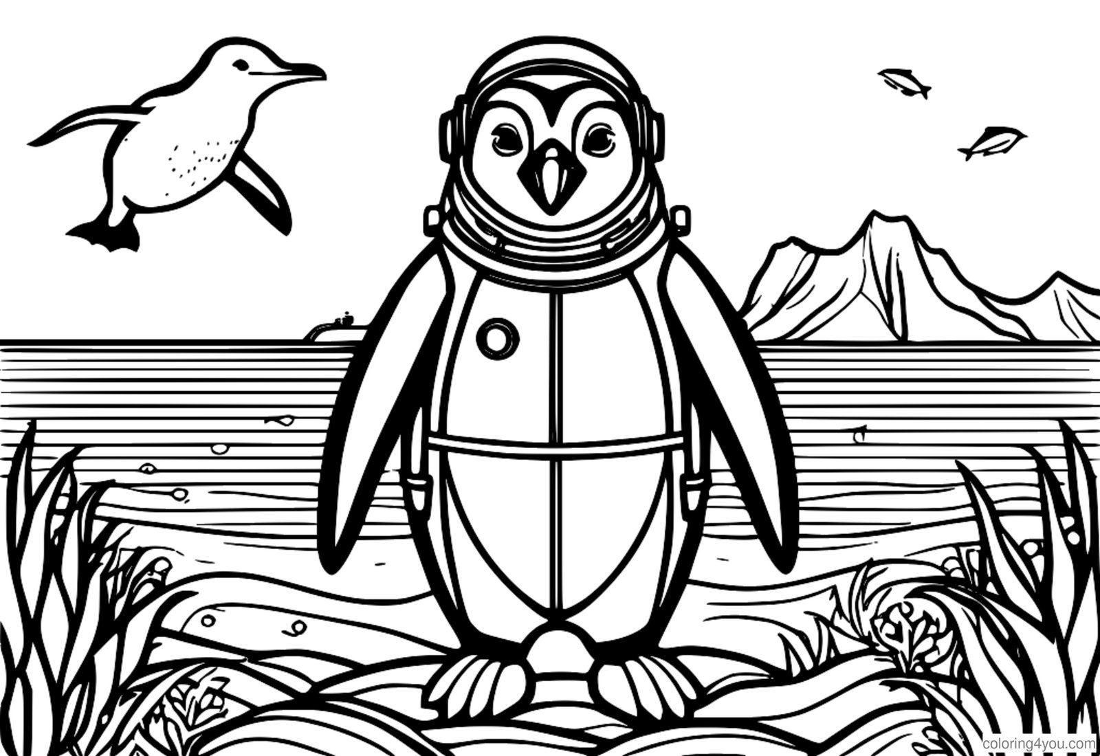 Pinguin selvaġġ Kratts liebes libsa tal-għadis u jżomm xibka tas-sajd. Pinguin selvaġġ Kratts liebes libsa tal-għadis u jżomm xibka tas-sajd.