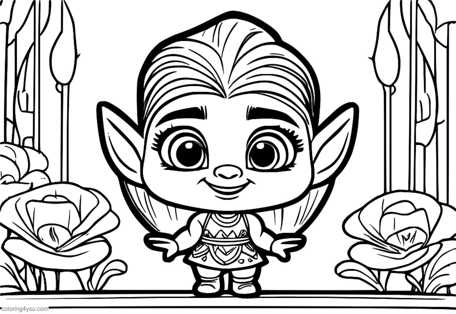 Poppy hair salon coloring page from Trolls World Tour Poppy hair salon coloring page from Trolls World Tour